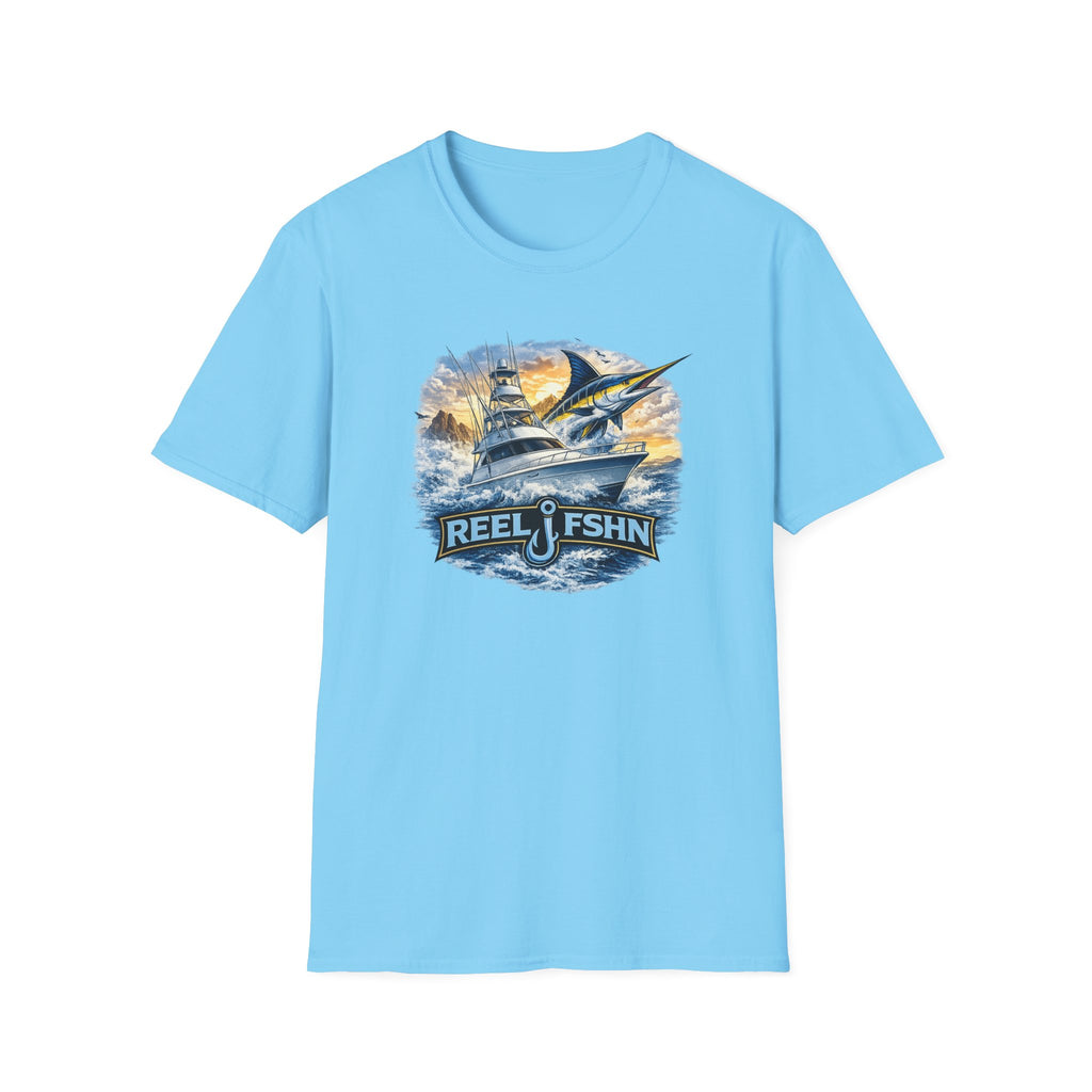 Fishing Boat with Marlin T-Shirt