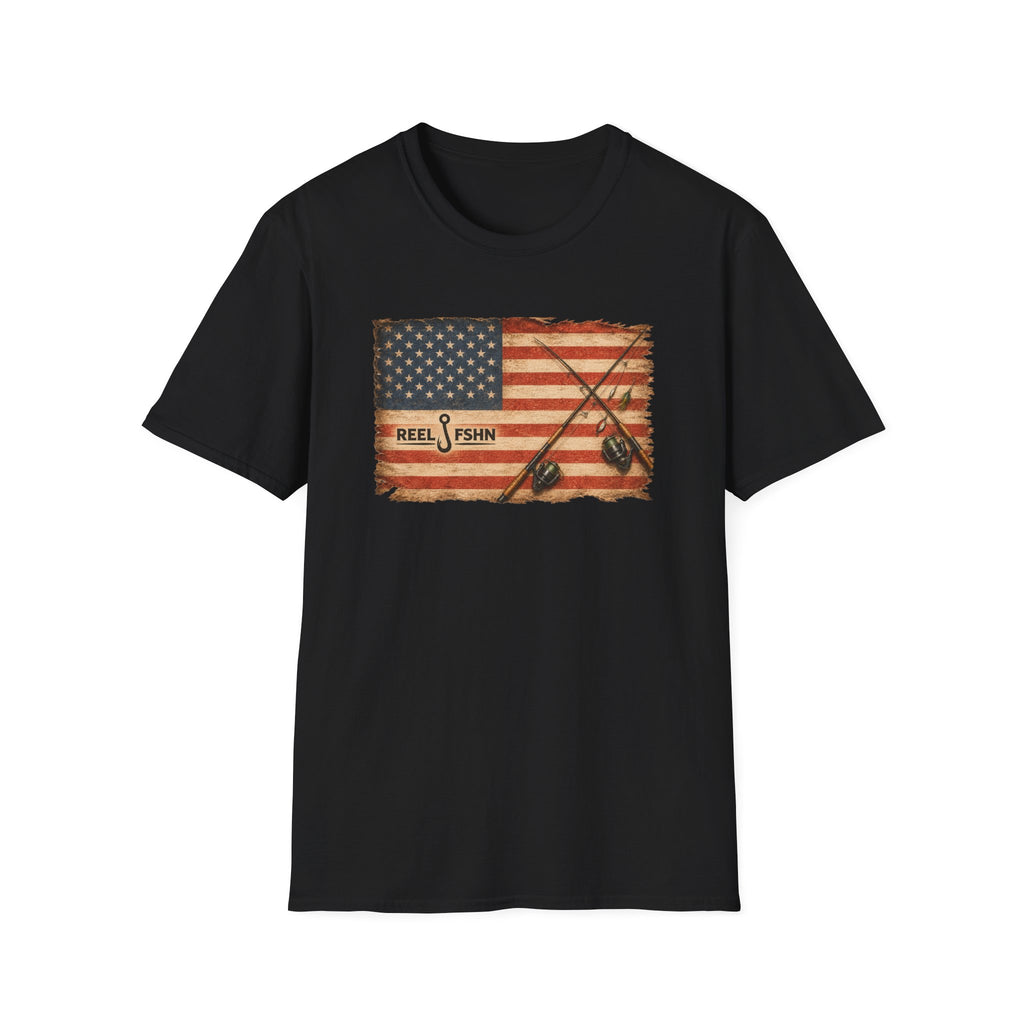 American Flag With Two Rods T-Shirt