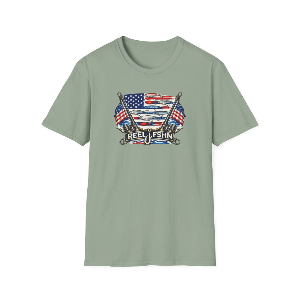 American Flag with Two Rods T-Shirt