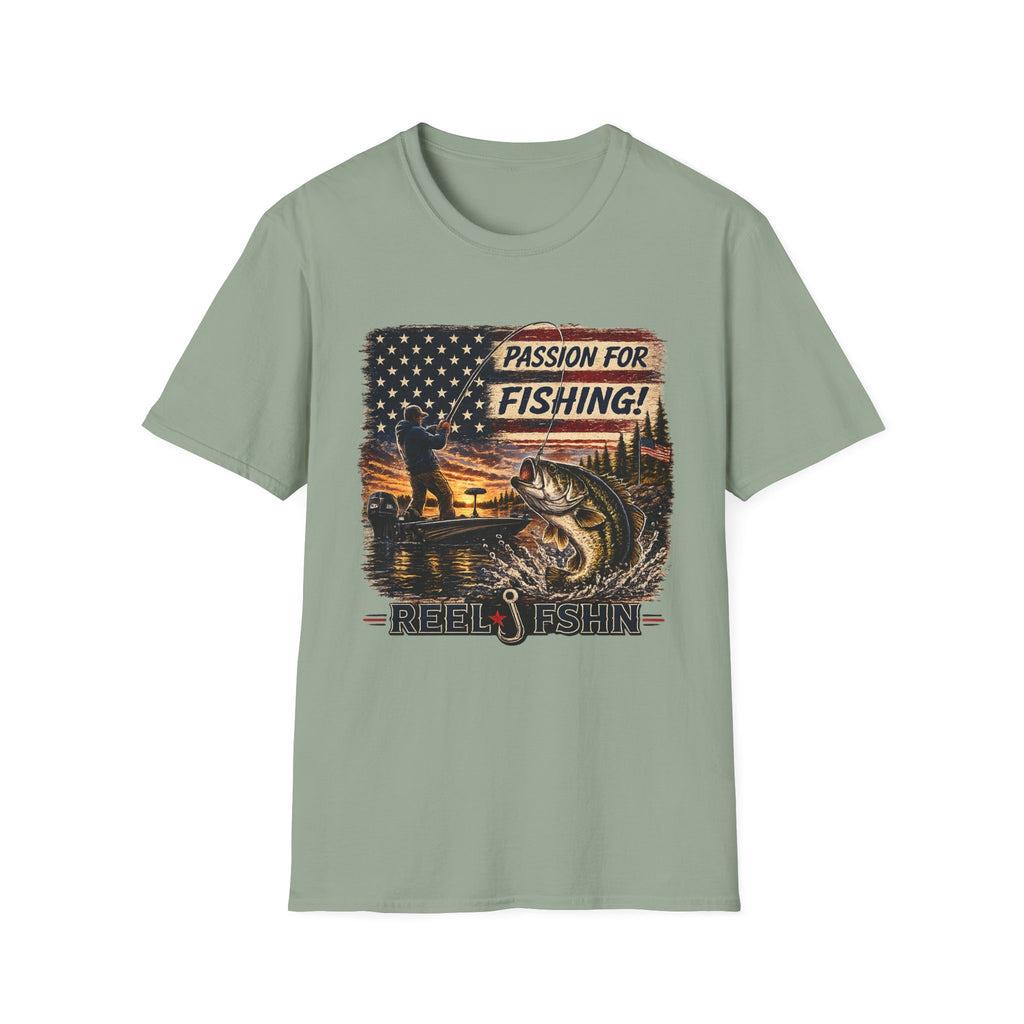 Passion For Fishing Colored Print T-Shirt