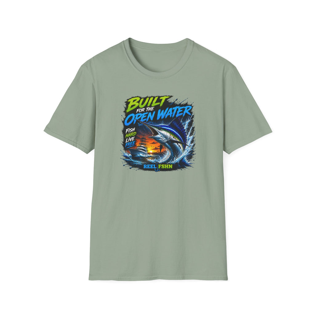 Built For The Open Water Fish Hard Live Free T-Shirt
