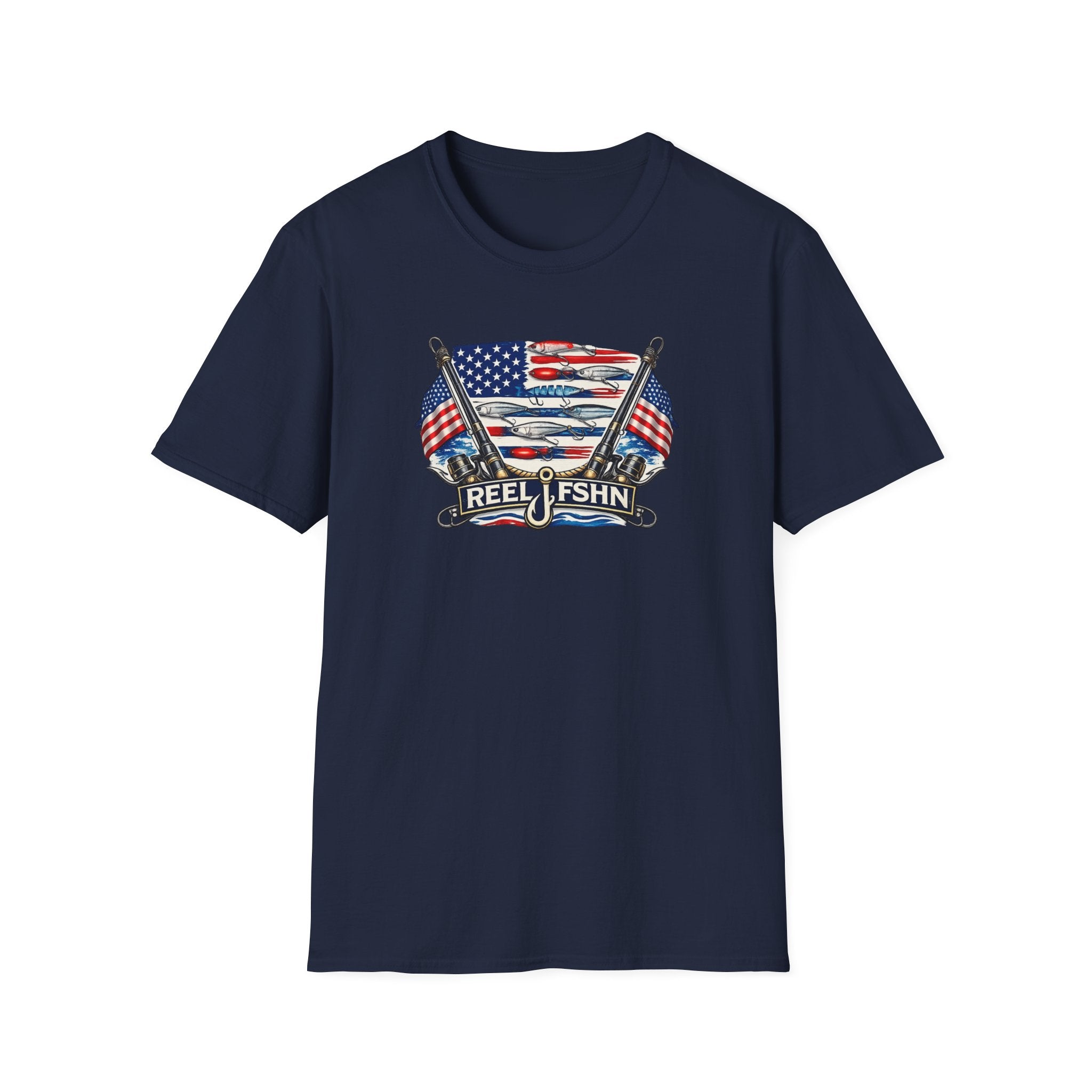 American Flag with Two Rods T-Shirt