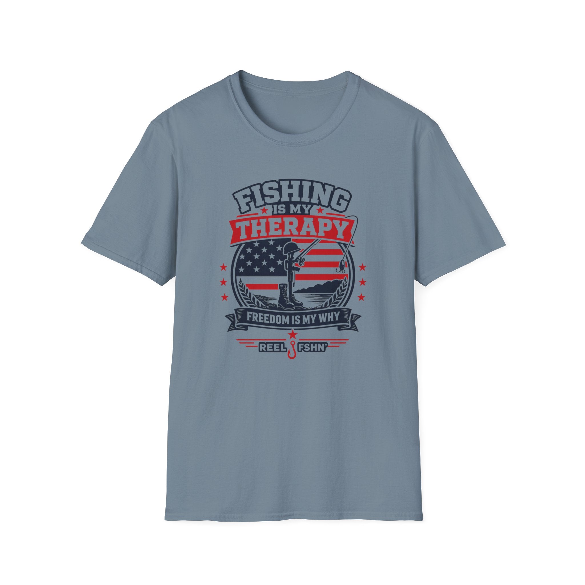 Fishing Is My Therapy Freedom Is My Why T-Shirt