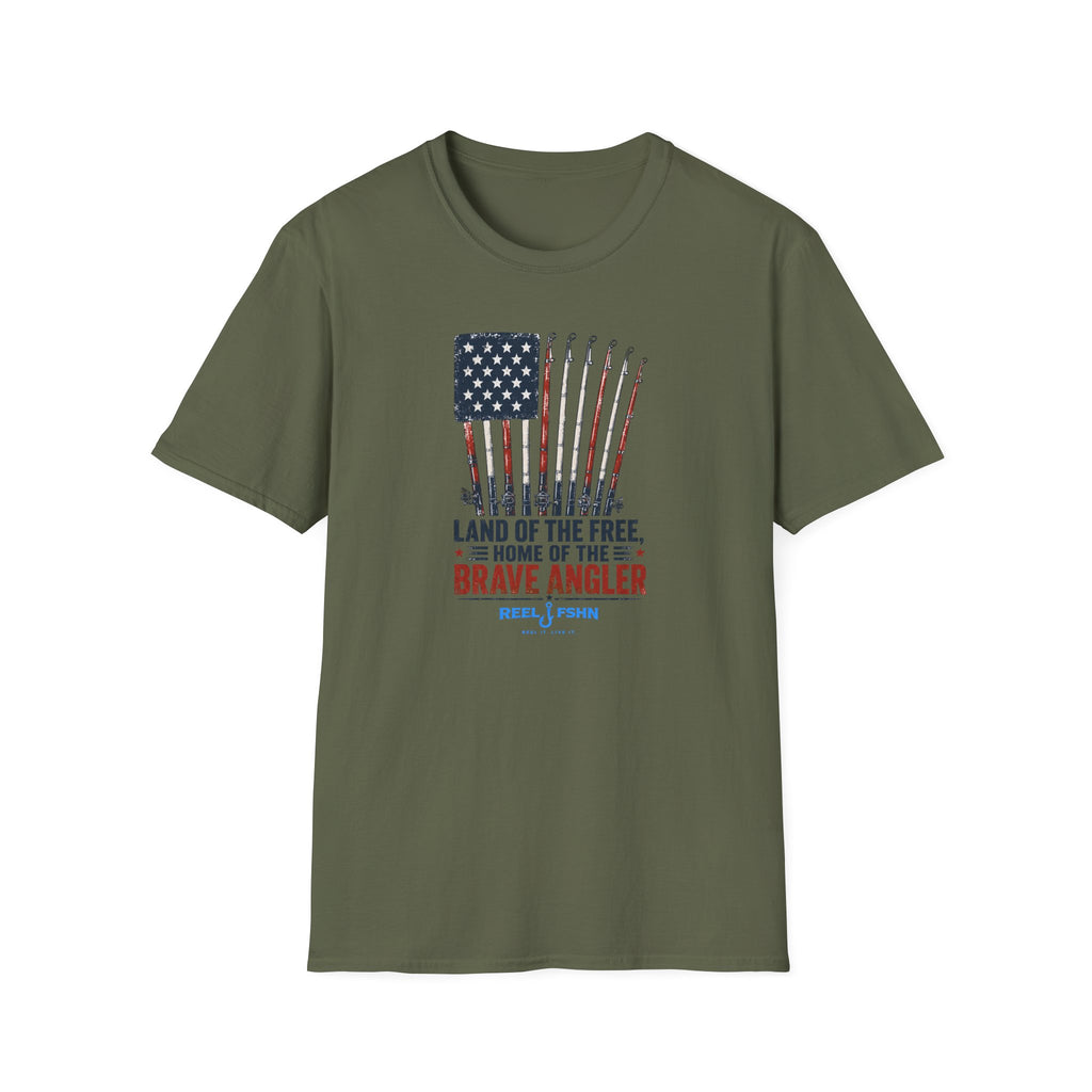 Land Of The Free Home Of The Brave Angler T-Shirt