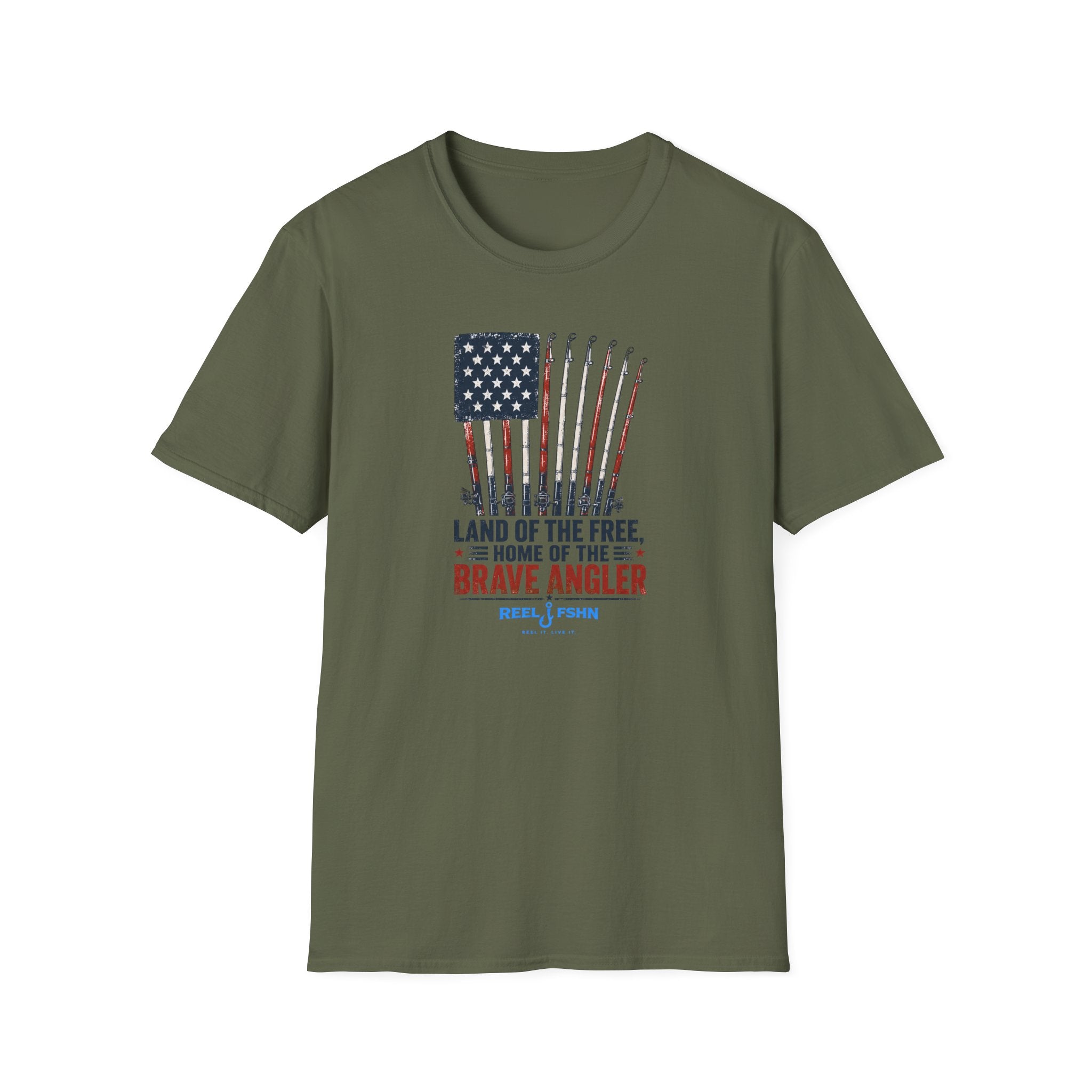 Land Of The Free Home Of The Brave Angler T-Shirt
