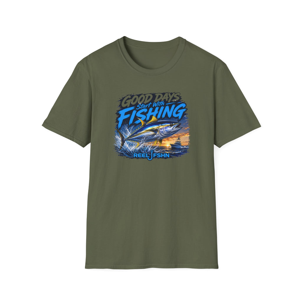 Good Days Start With Fishing Yellowfin Tuna T-Shirt