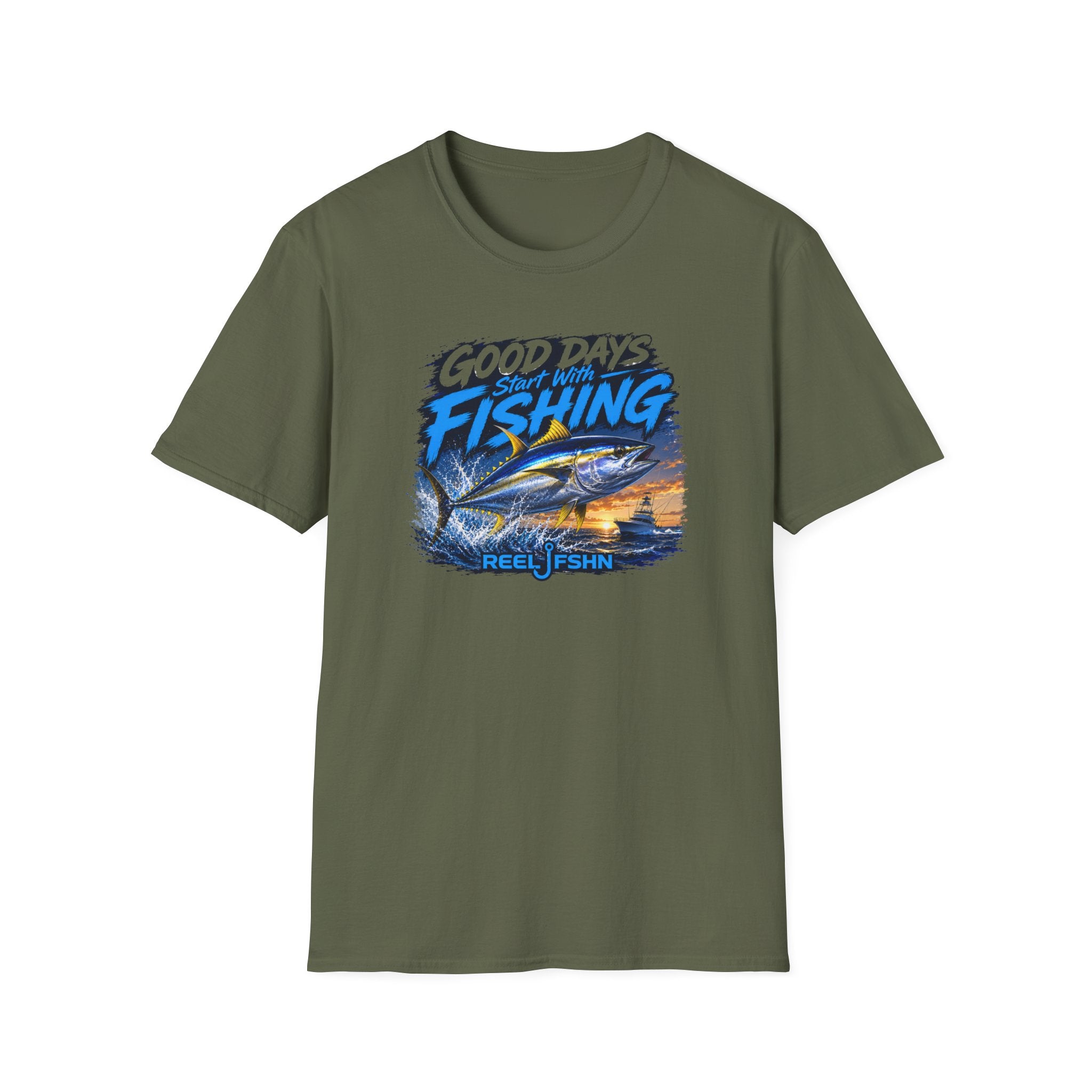 Good Days Start With Fishing Yellowfin Tuna T-Shirt