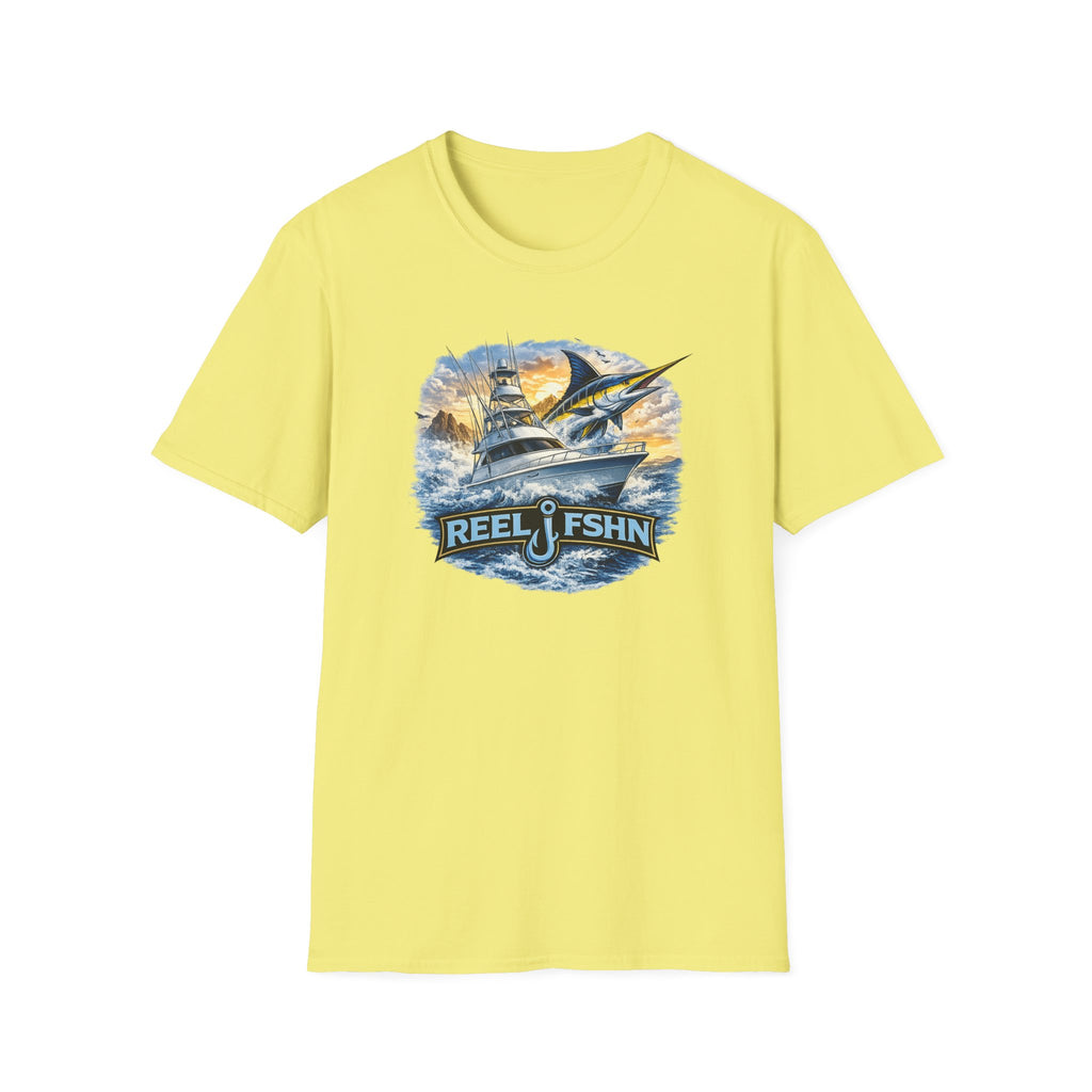 Fishing Boat with Marlin T-Shirt