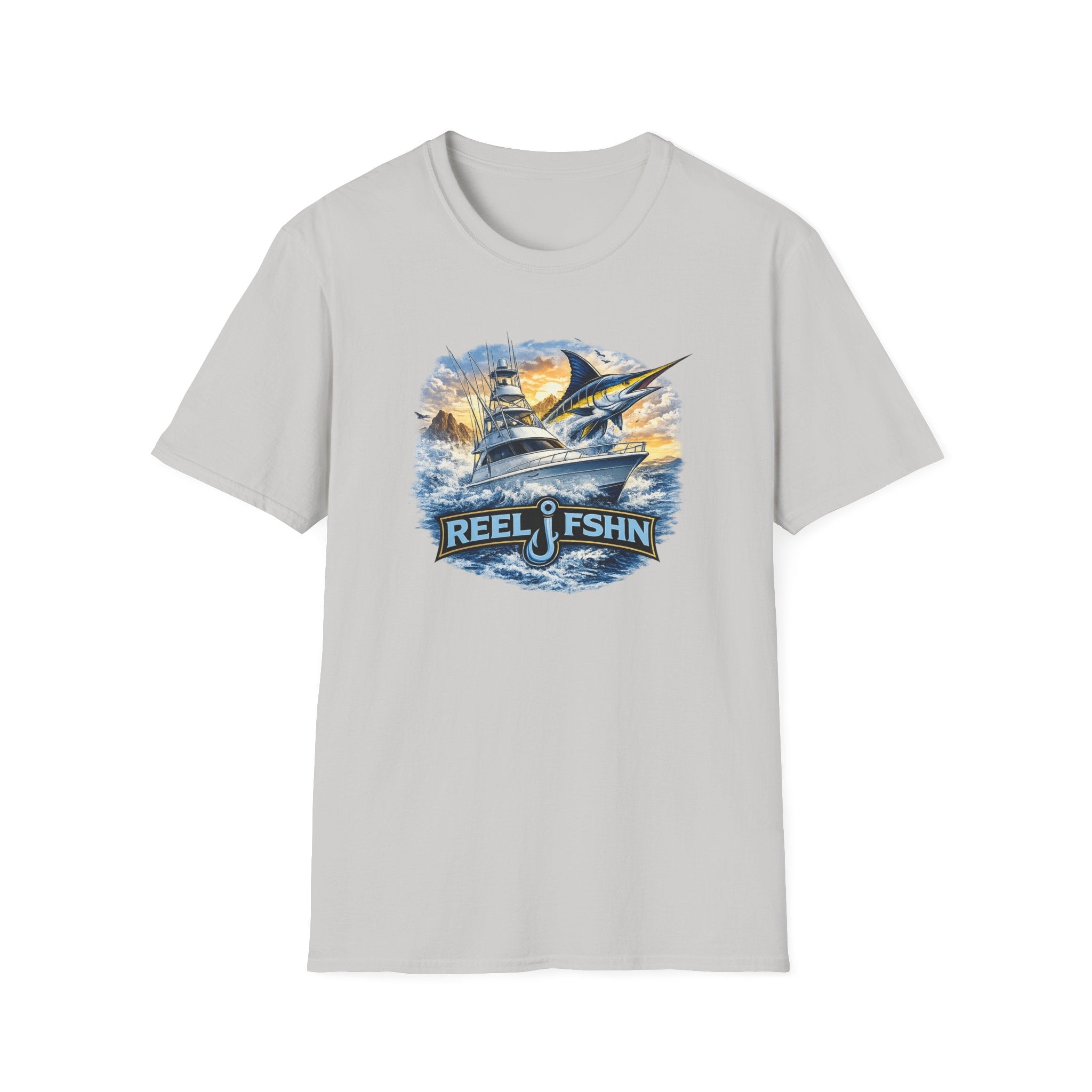 Fishing Boat with Marlin T-Shirt
