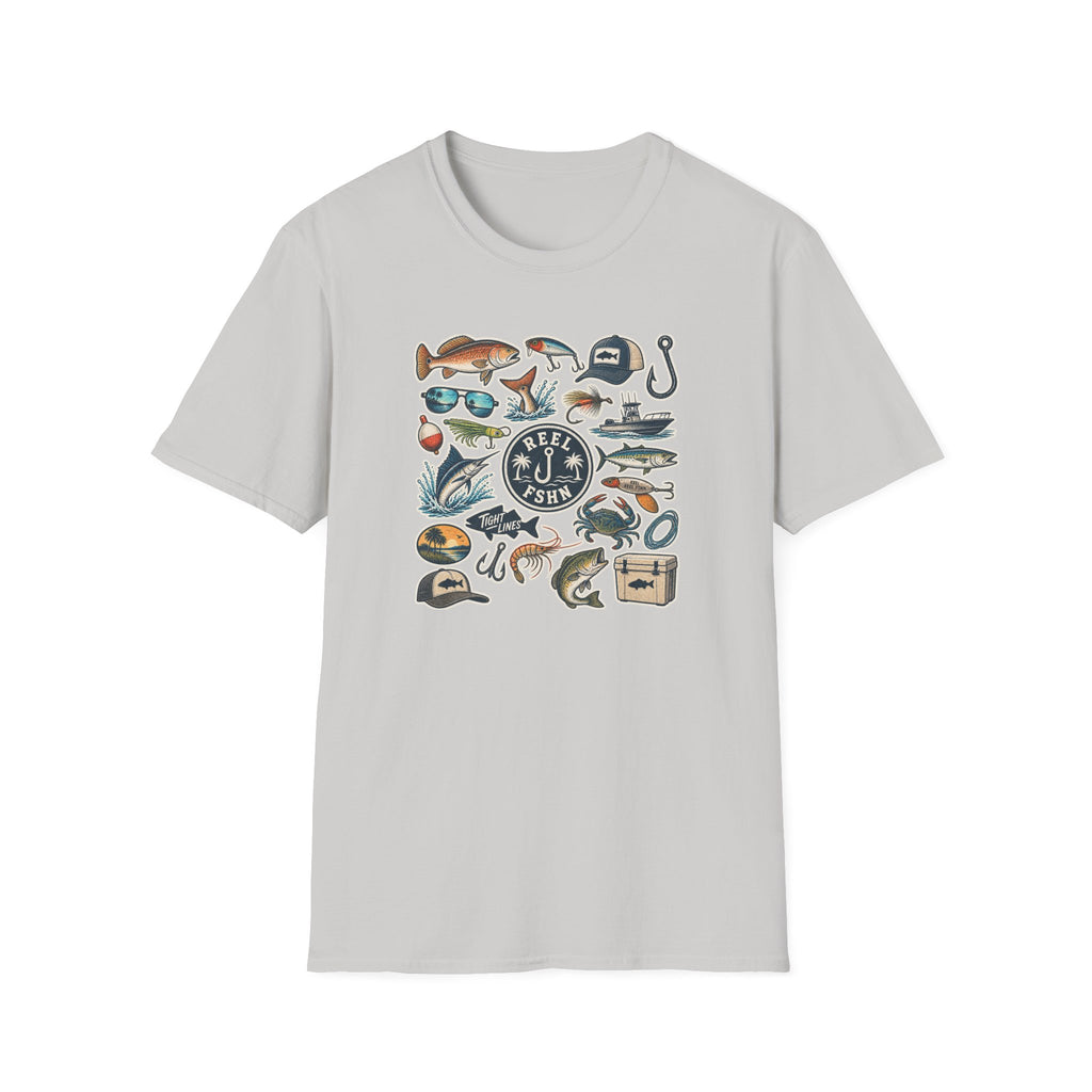 Tackle Box Sticker Sheet T-Shirt
