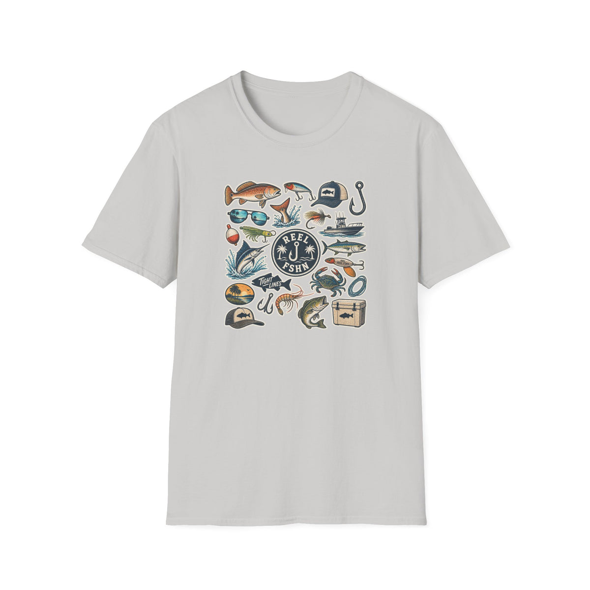 Tackle Box Sticker Sheet T-Shirt