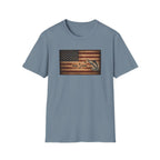 American Flag With Marlin T-Shirt