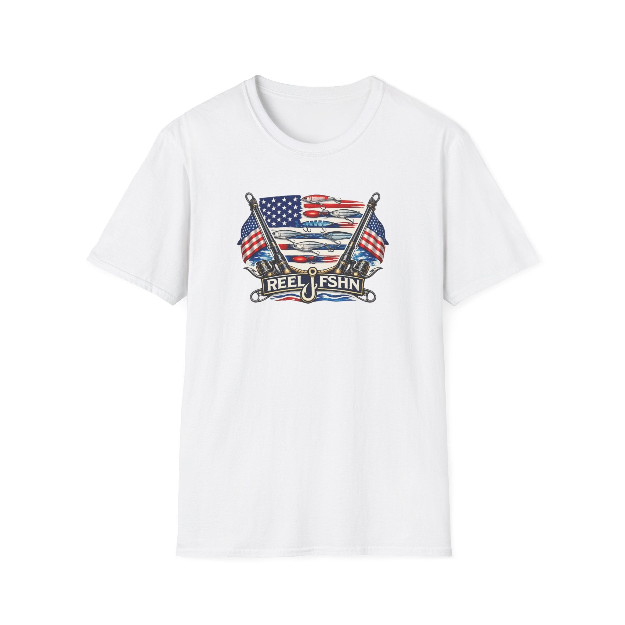American Flag with Two Rods T-Shirt