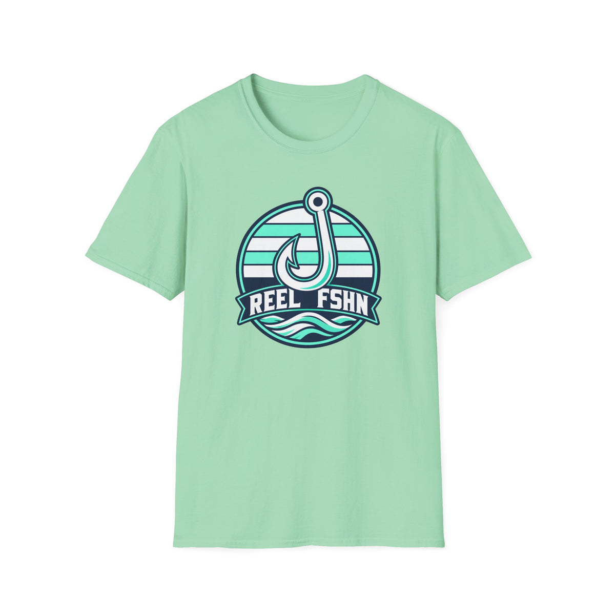 White & Seafoam Hook T-Shirt