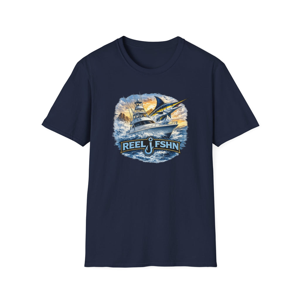 Fishing Boat with Marlin T-Shirt