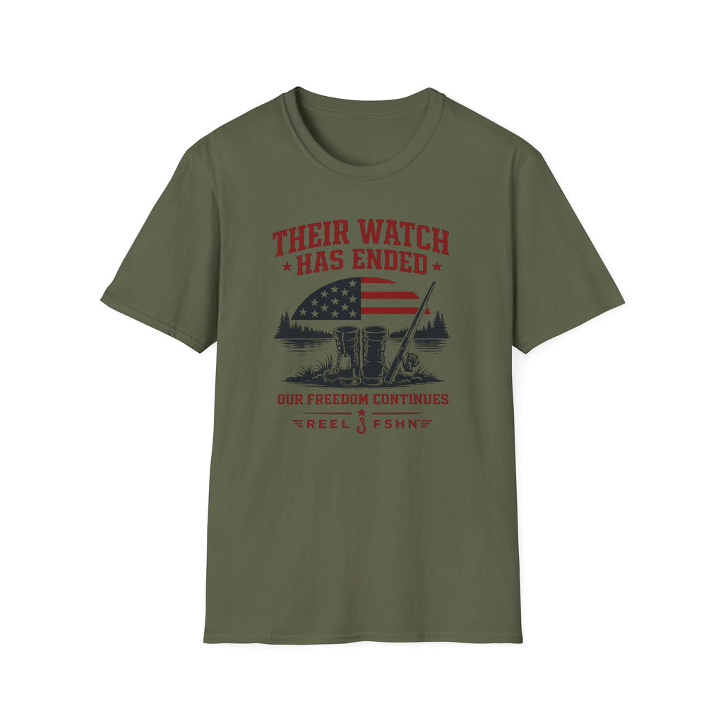 Their Watch Has Ended Our Freedom Continues T-Shirt