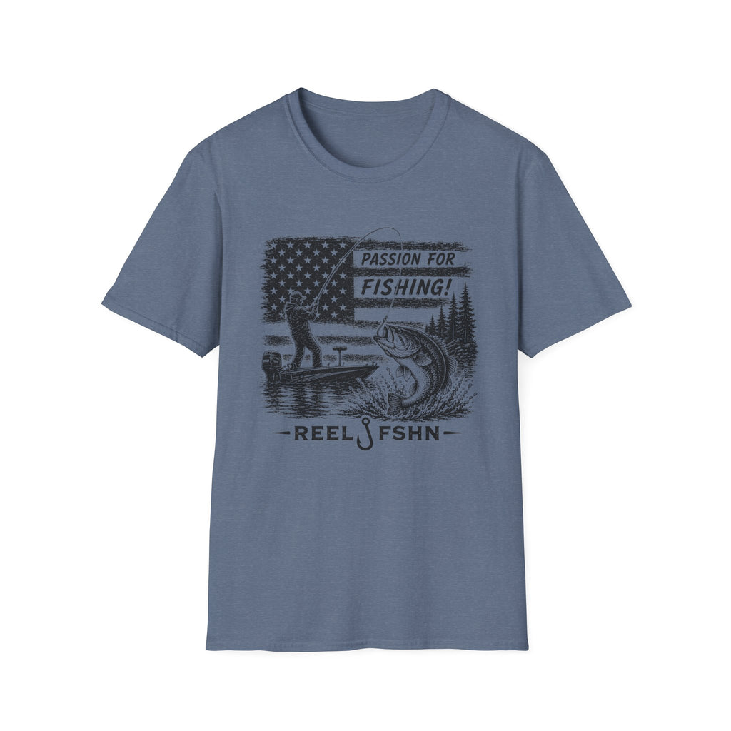 Passion For Fishing Black Print T-Shirt