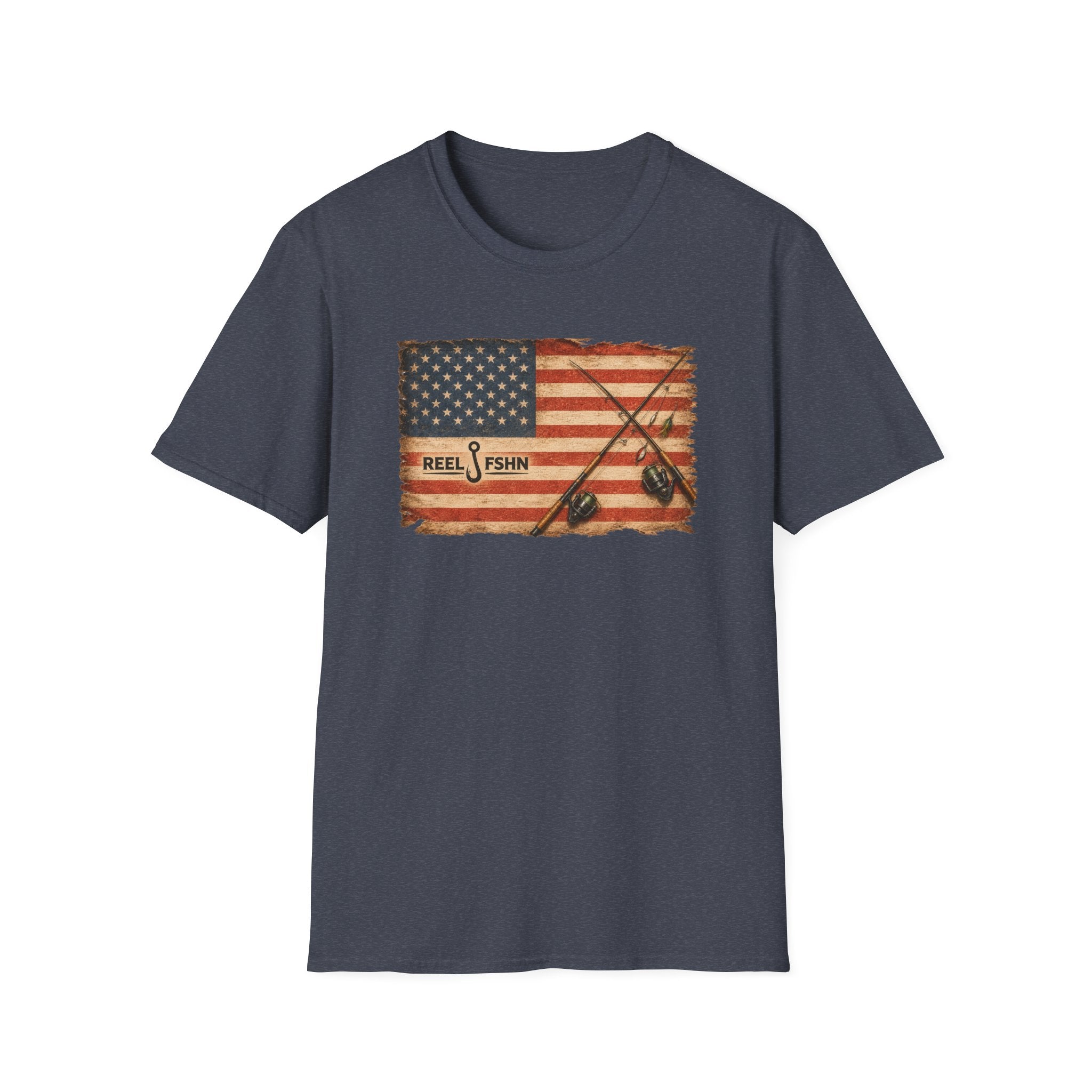 American Flag With Two Rods T-Shirt