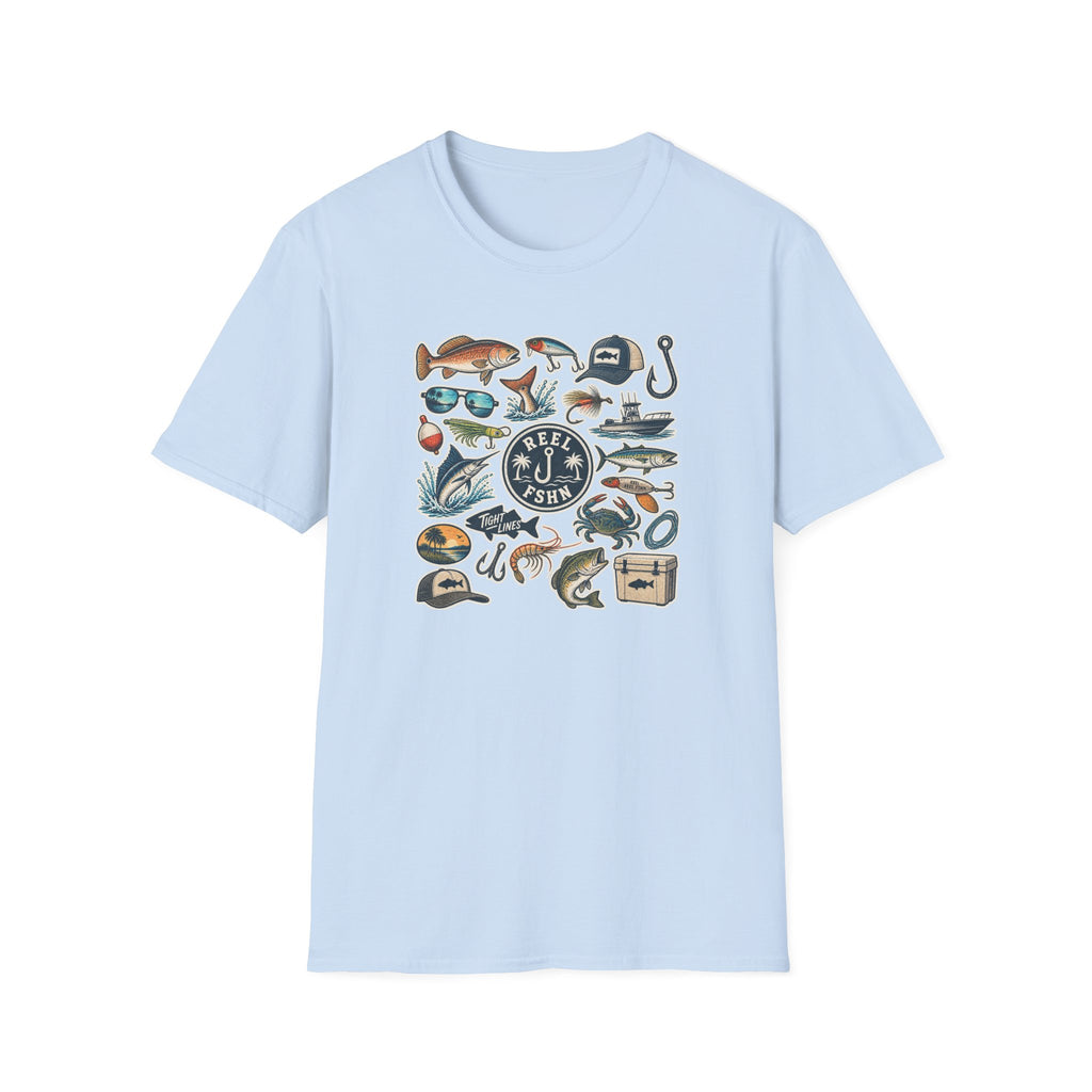 Tackle Box Sticker Sheet T-Shirt