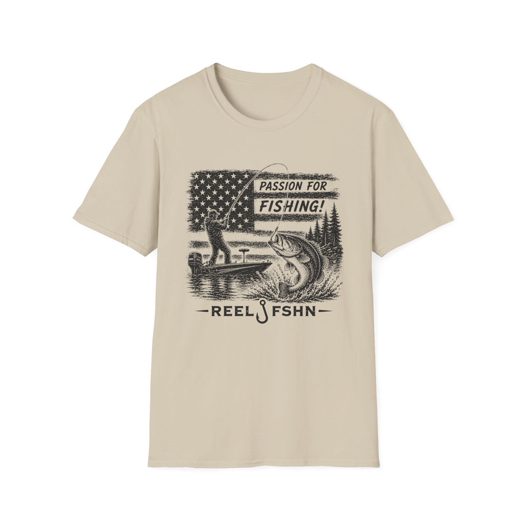 Passion For Fishing Black Print T-Shirt