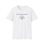 White Comfort Colors cotton t-shirt with "My Other Office Has Better Fish" text and fishing boat graphic.