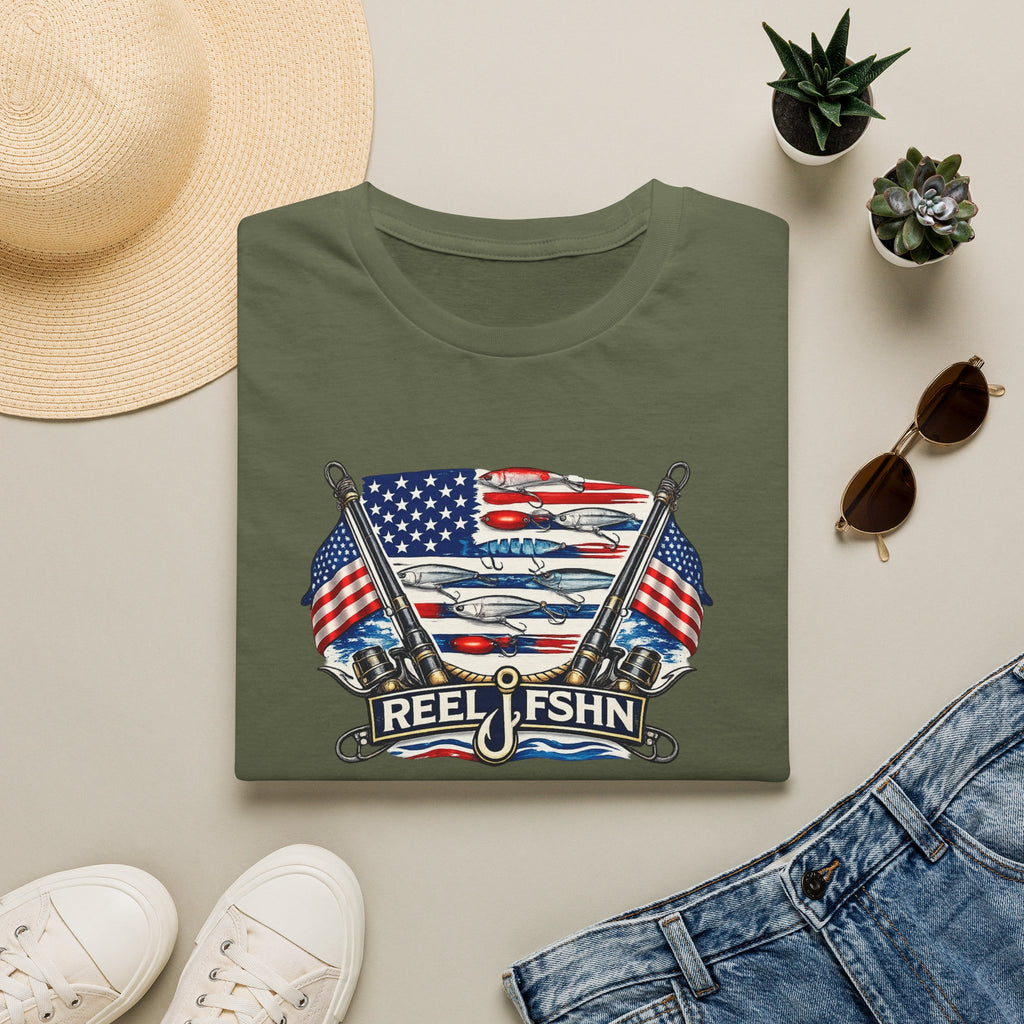 American Flag with Two Rods T-Shirt