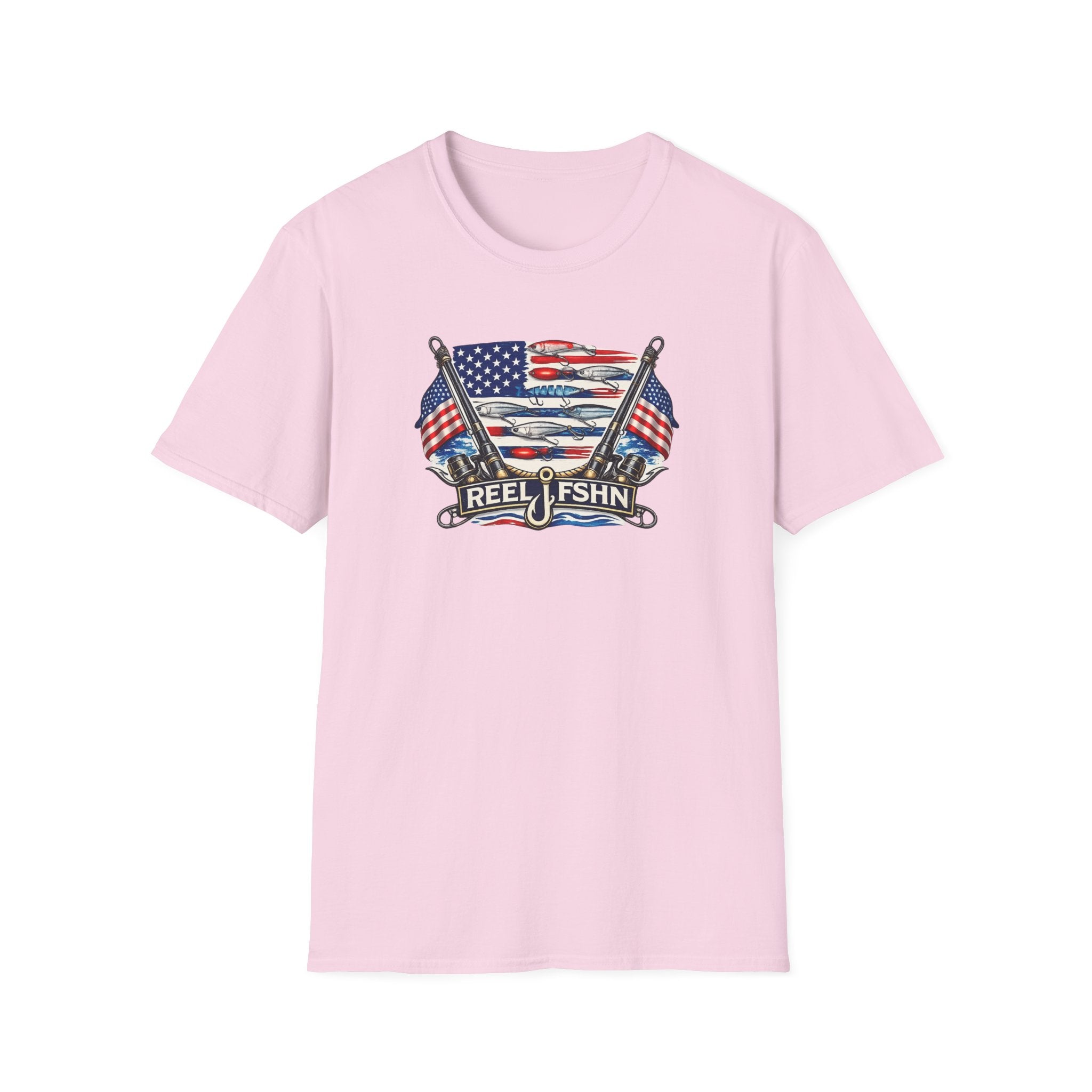 American Flag with Two Rods T-Shirt