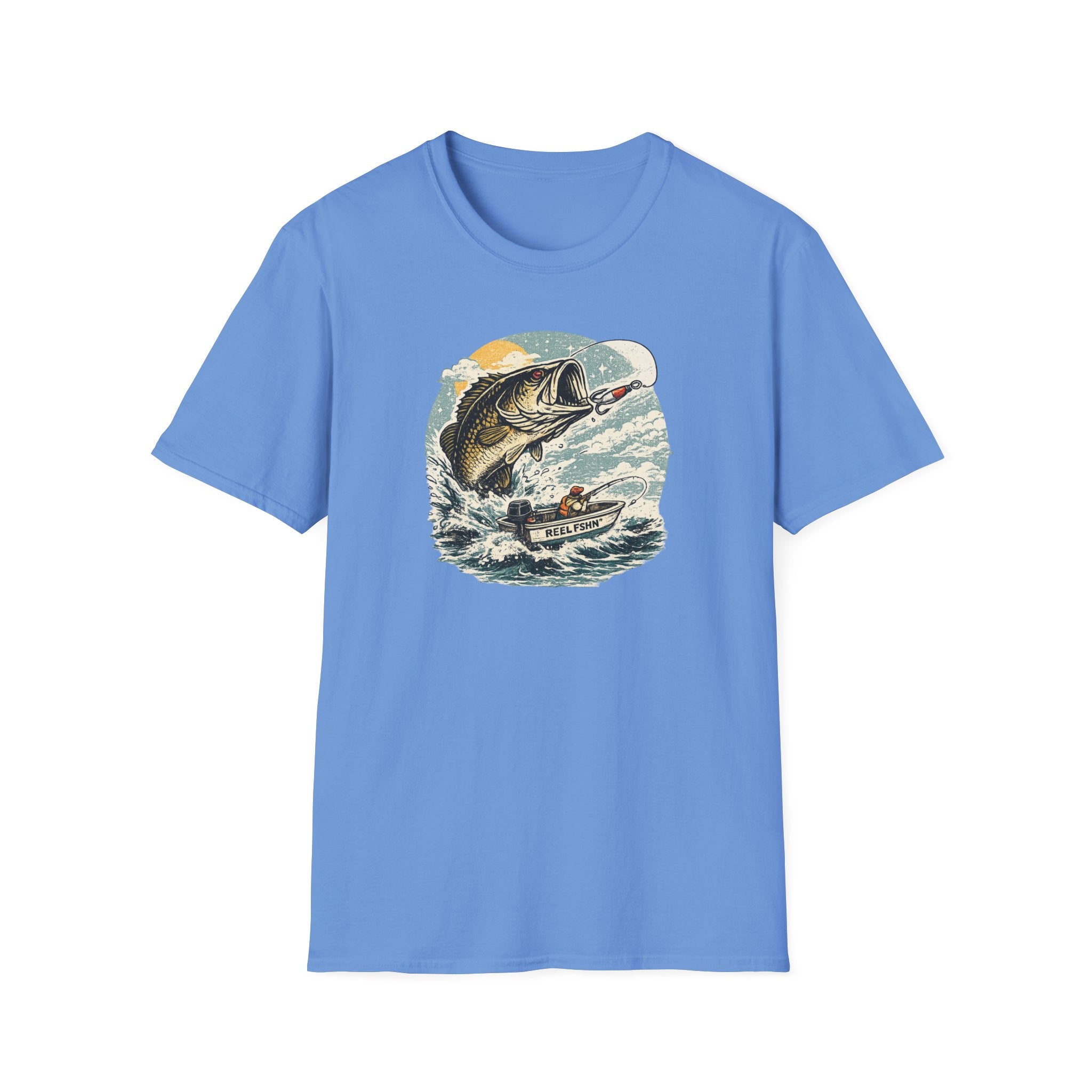 Bass Graphic with Boat T-Shirt