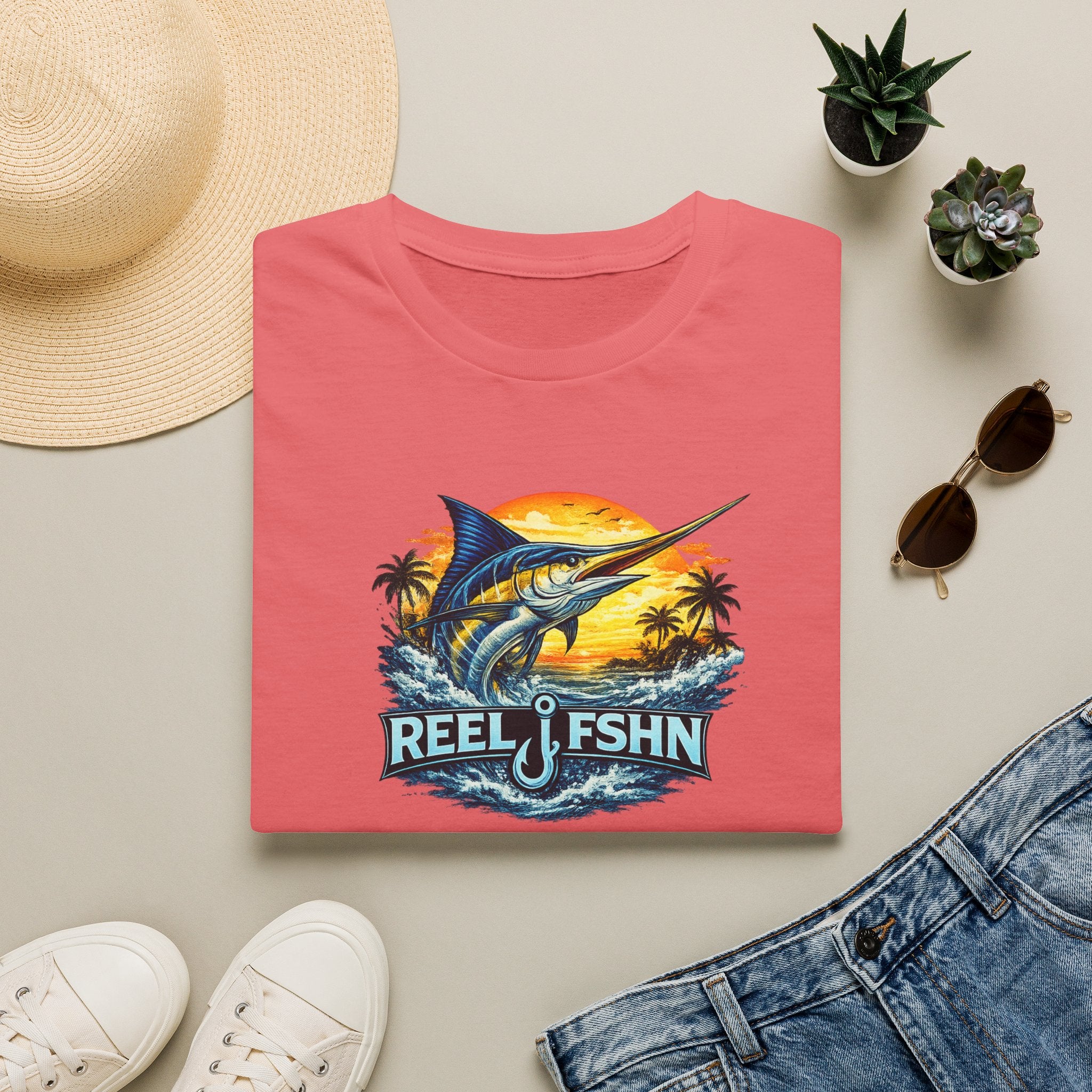 Marlin with REEL FSHN Logo T-Shirt