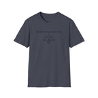Comfort Colors navy blue cotton t-shirt with "My Other Office Has Better Fish" text and fishing boat graphic.