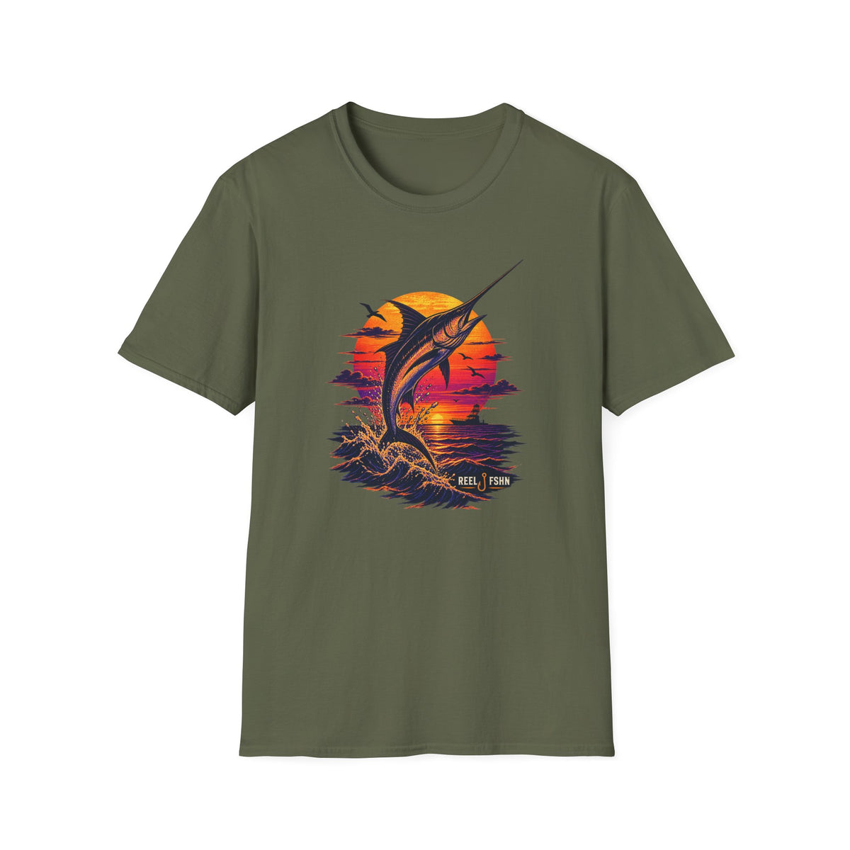 Marlin Sunset Silhouette  T-Shirt