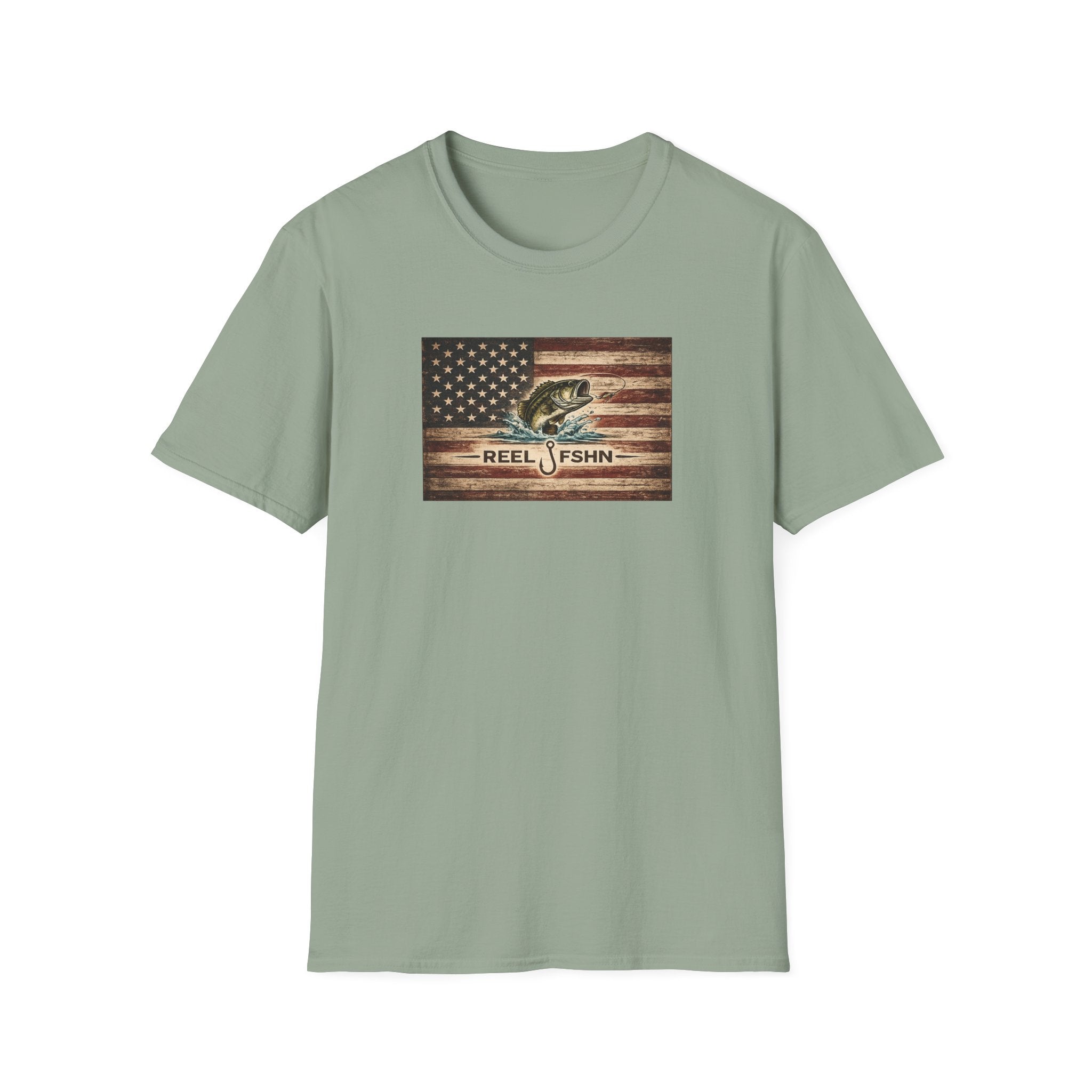American Flag With Bass T-Shirt