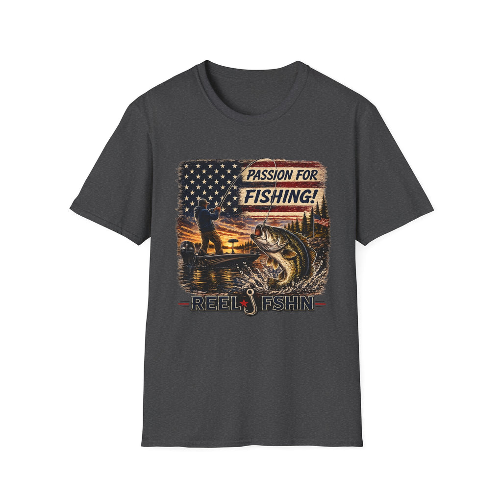 Passion For Fishing Colored Print T-Shirt