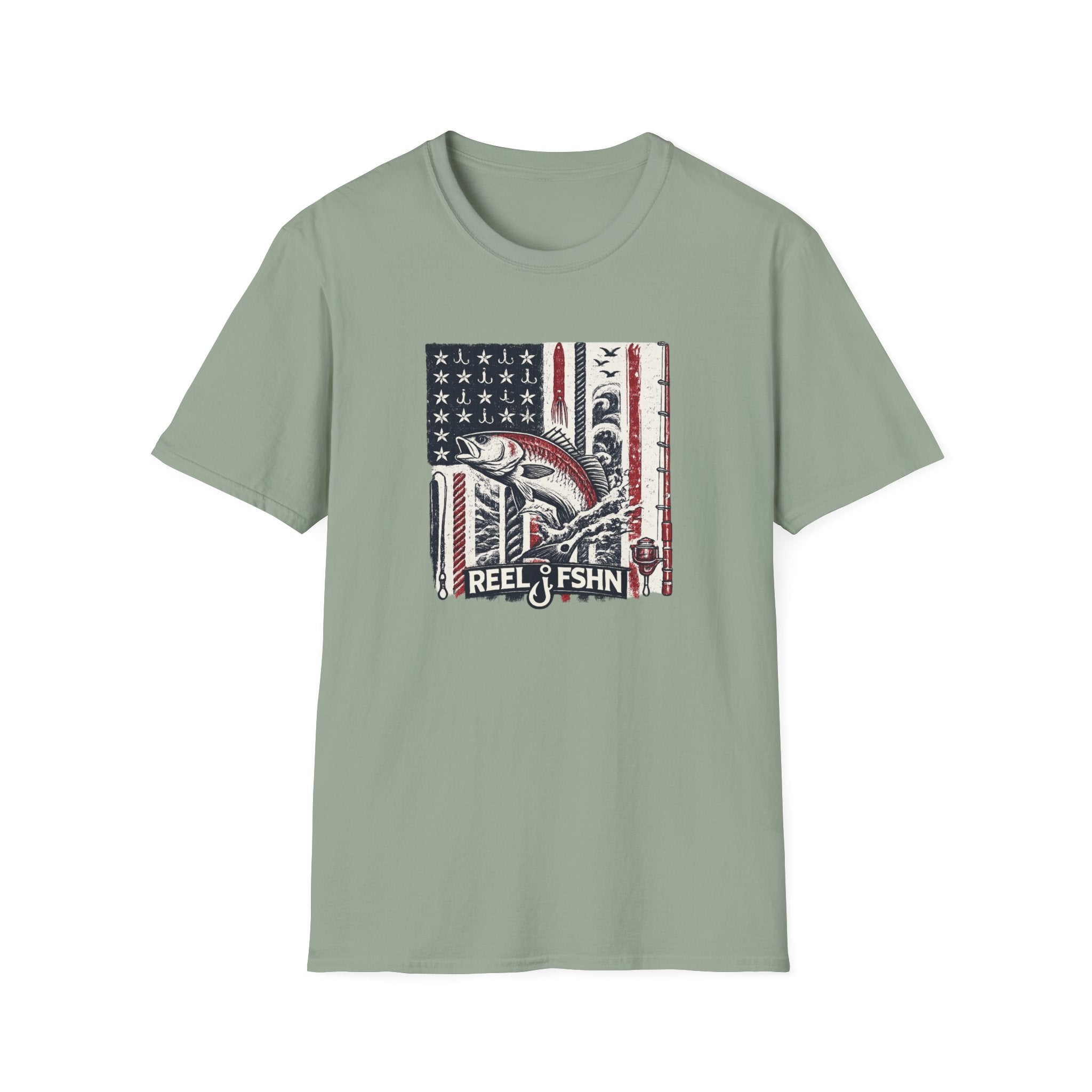 American flag with Tuna T-Shirt
