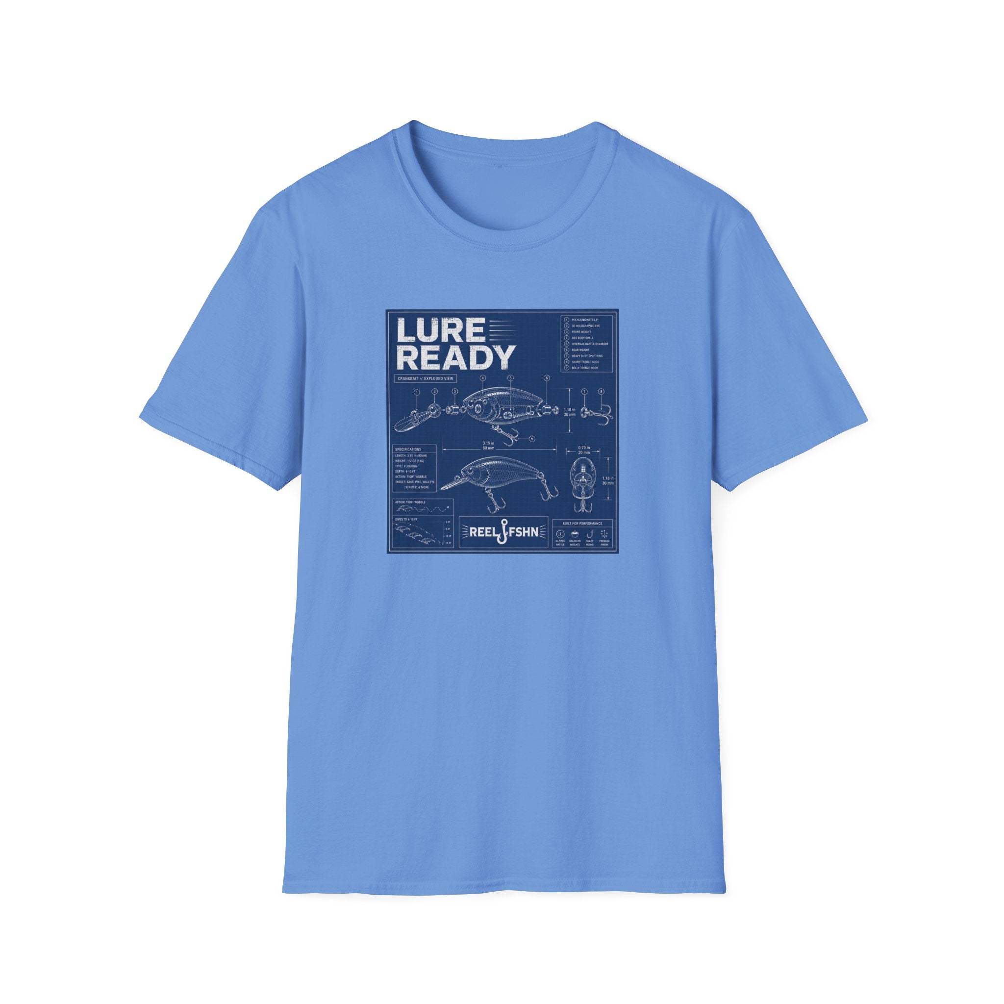 Lure Ready Blue Print  T-Shirt