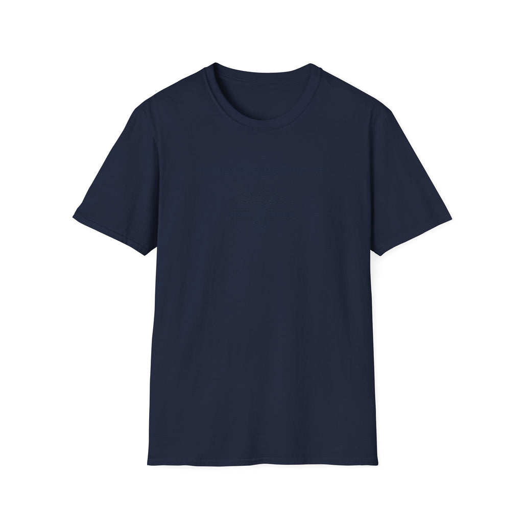 Navy blue Comfort Colors cotton t-shirt with subtle "My Other Office Has Better Fish" text.