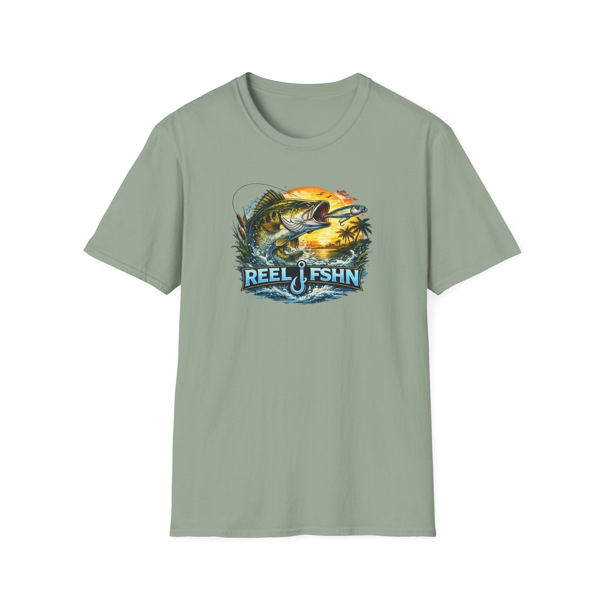 Bass with REEL FSHN Logo T-Shirt