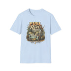 Light blue Comfort Colors cotton t-shirt with "Fuel The Reel" graphic featuring fish, tackle box, and fishing rod.