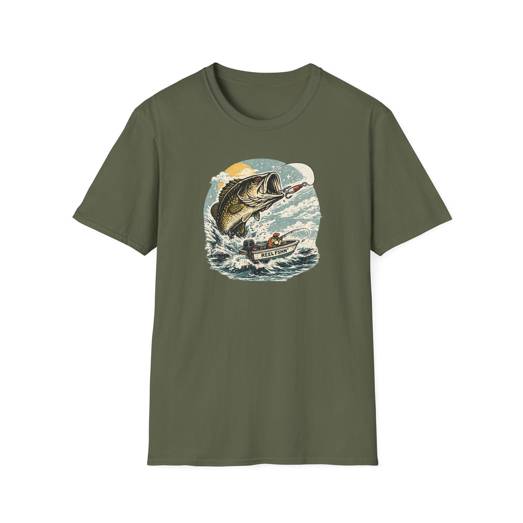 Bass Graphic with Boat T-Shirt