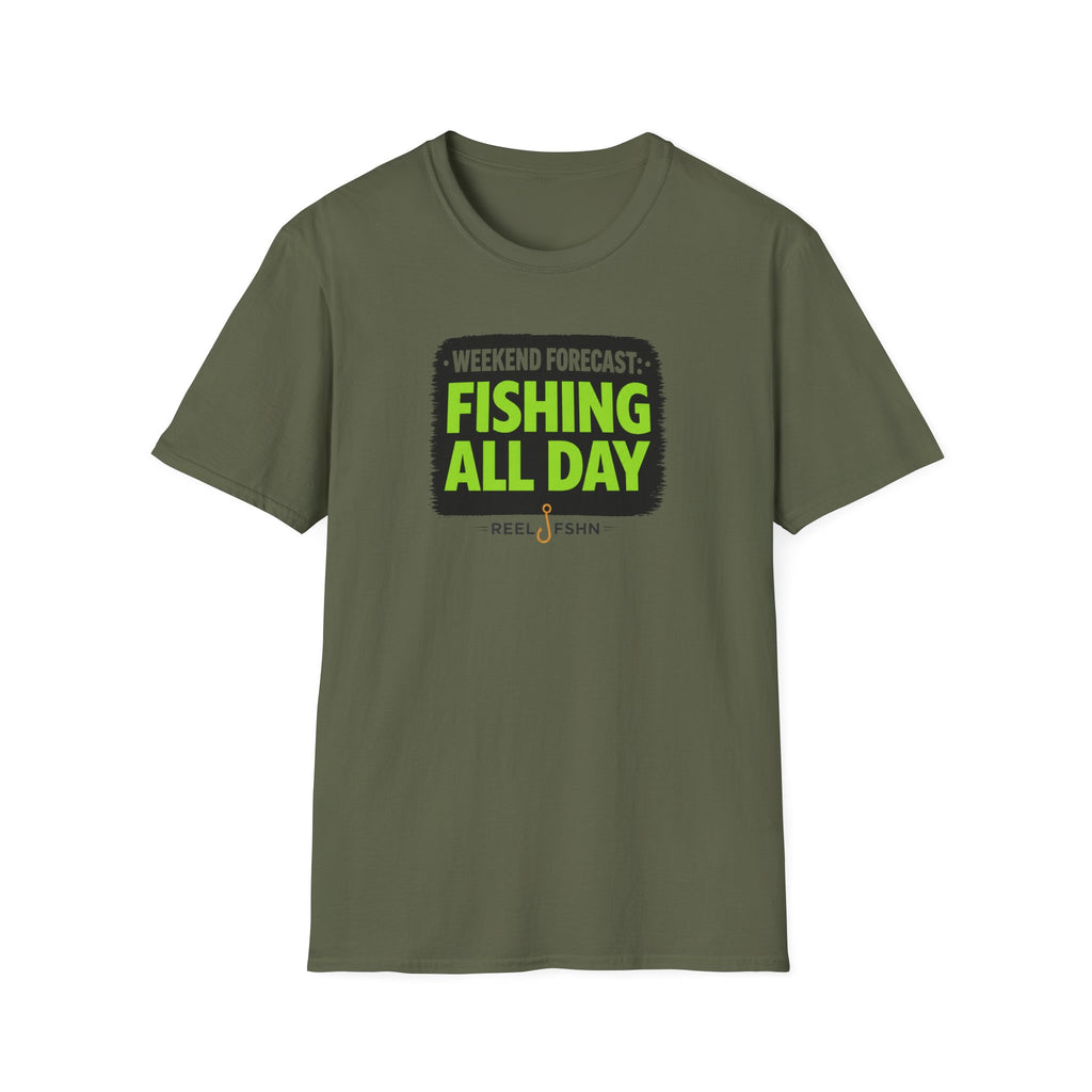 Weekend Forecast Fishing All Day T-Shirt