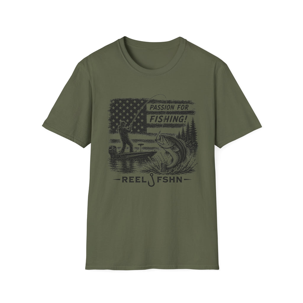 Passion For Fishing Black Print T-Shirt