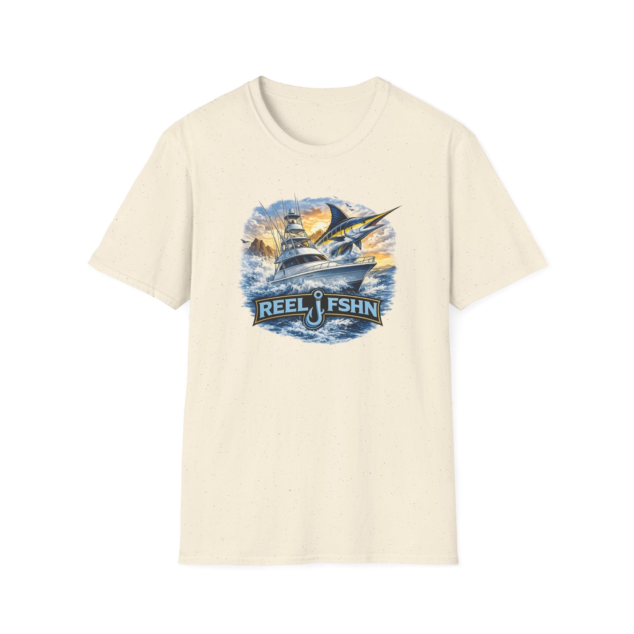 Fishing Boat with Marlin T-Shirt