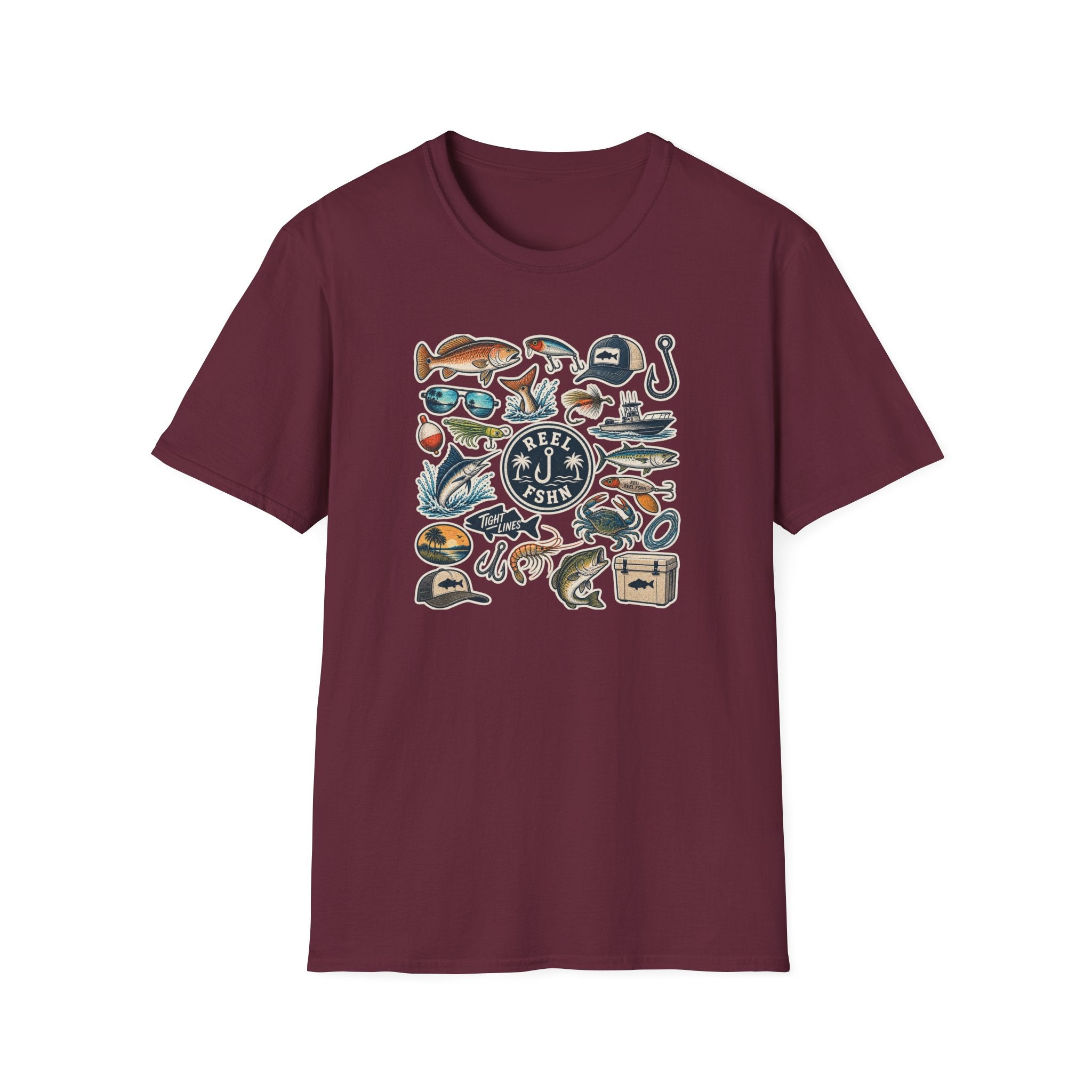 Tackle Box Sticker Sheet T-Shirt