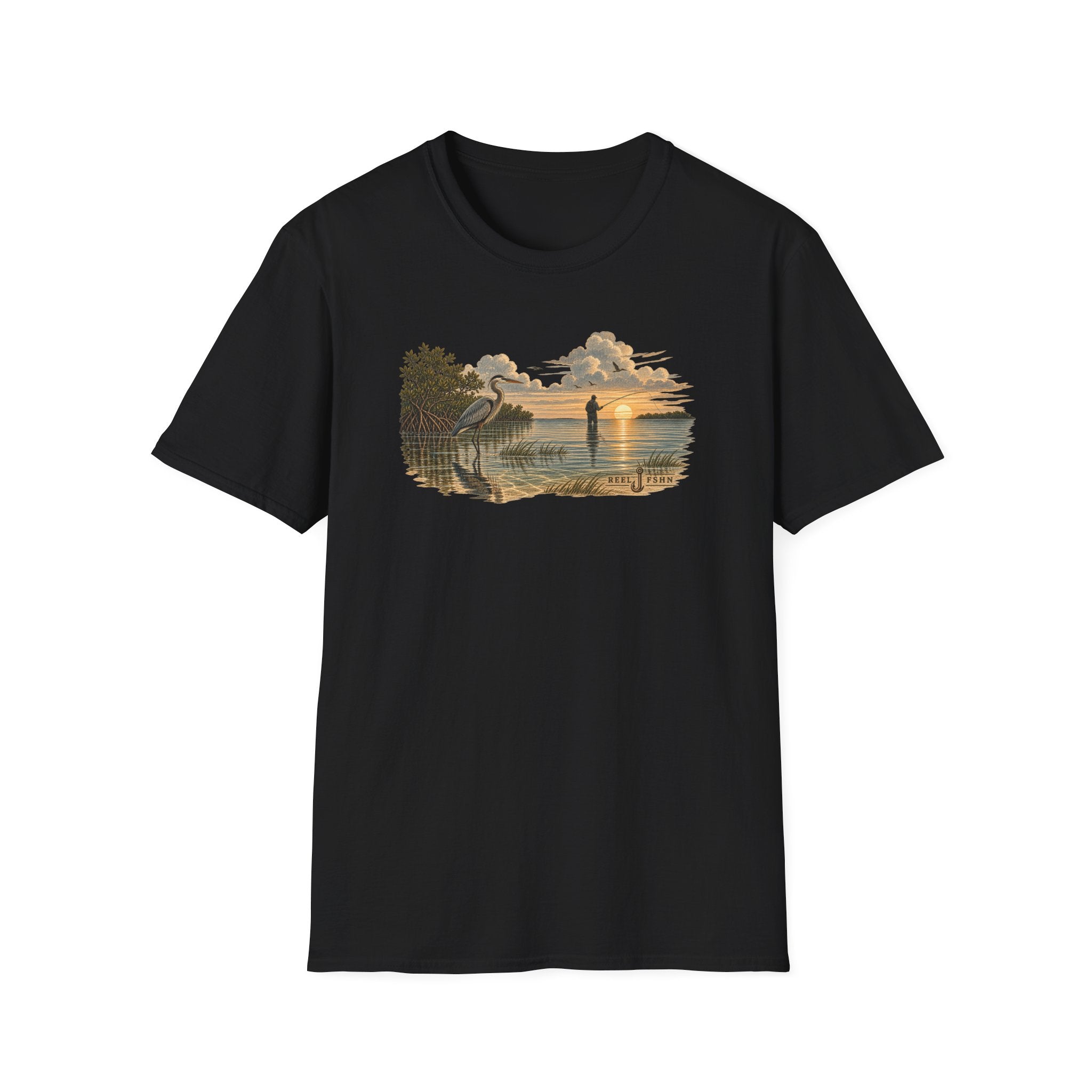 Crane & Fisherman T-Shirt