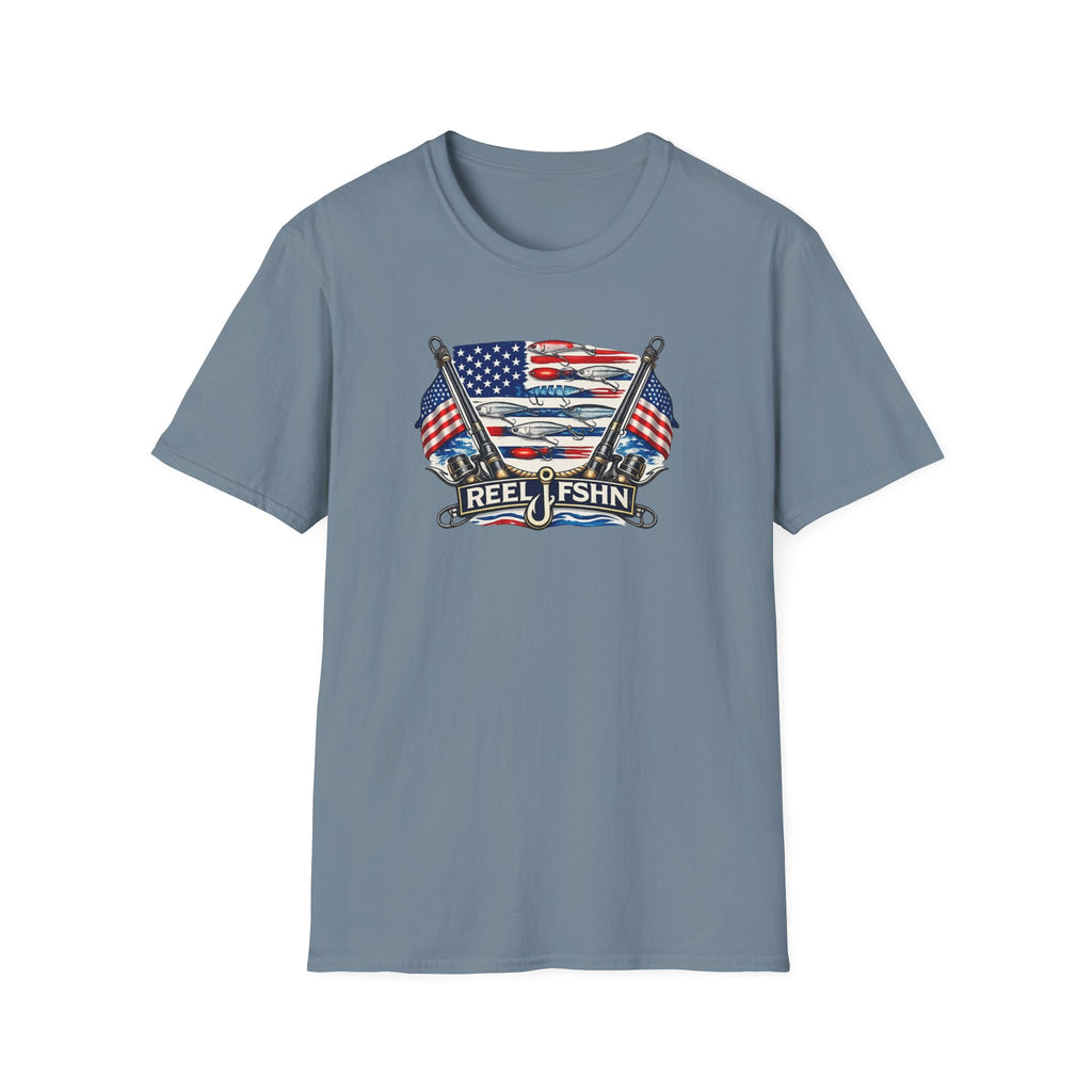 American Flag with Two Rods T-Shirt