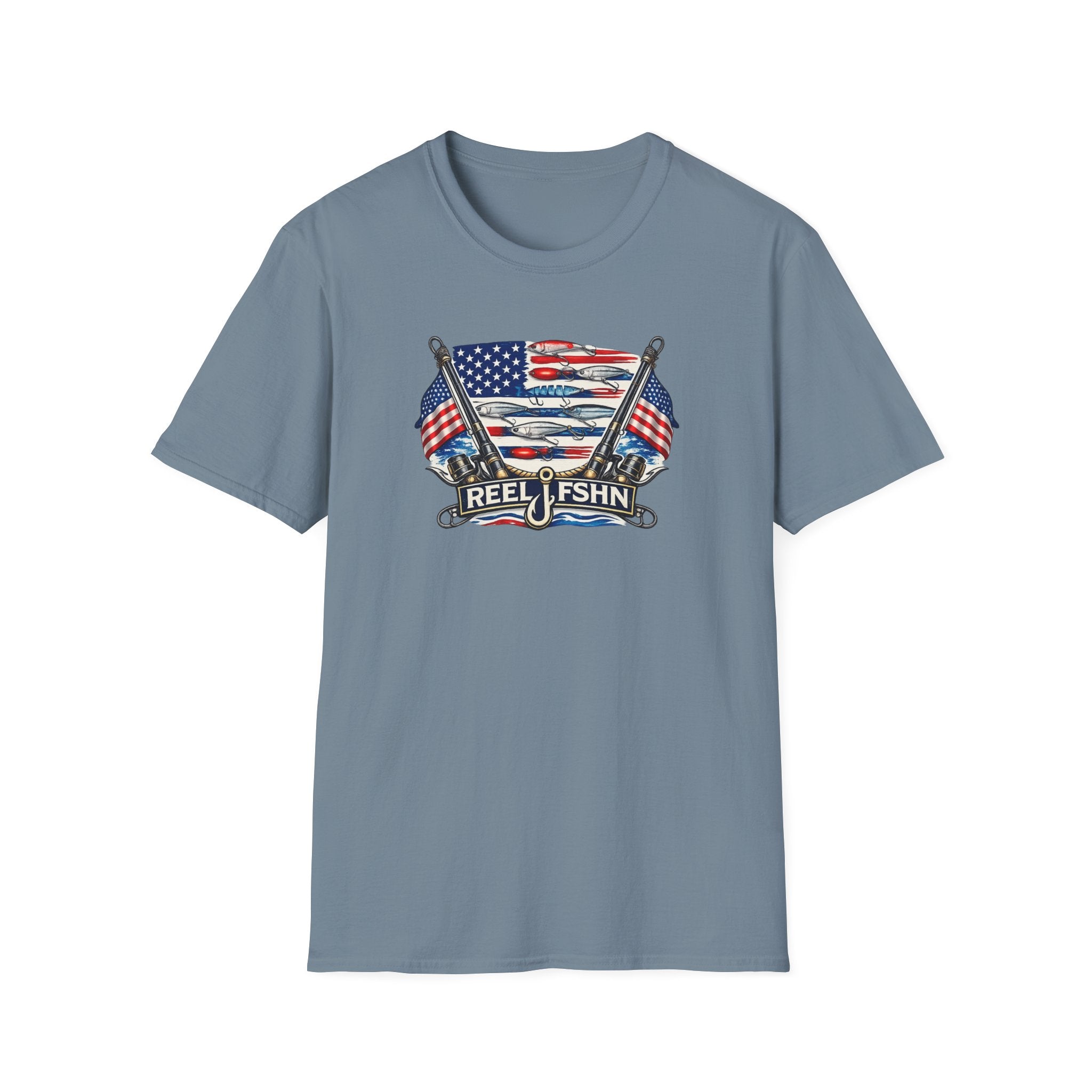 American Flag with Two Rods T-Shirt