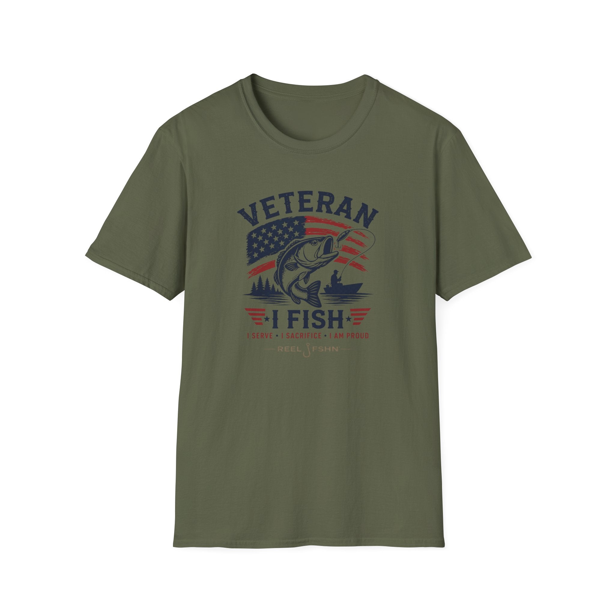 Veteran I Fish I Serve I Sacrifice I Am Proud T-Shirt