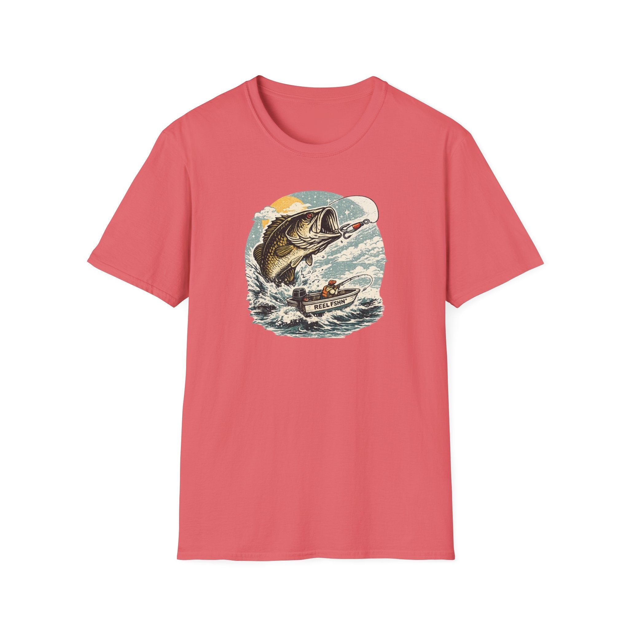 Bass Graphic with Boat T-Shirt