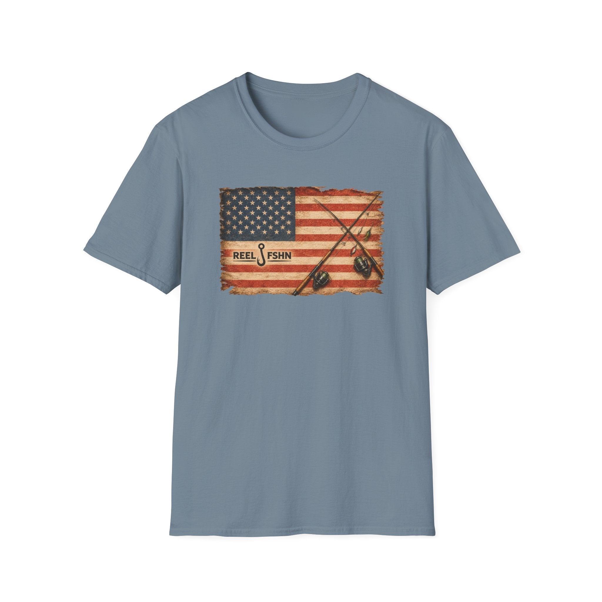 American Flag With Two Rods T-Shirt