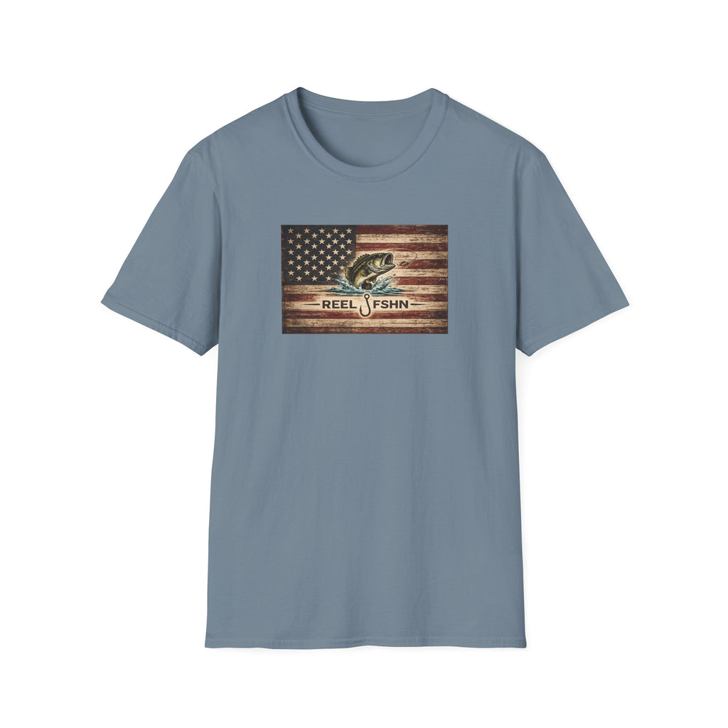 American Flag With Bass T-Shirt